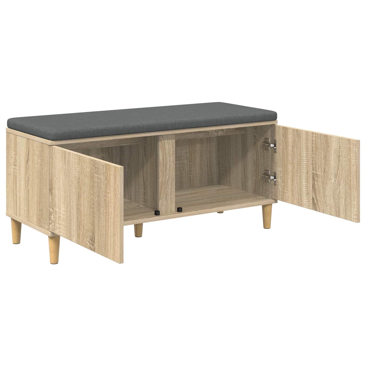 Előtér pad Sonoma tölgy 100 x 38 x 46 cm Műanyag Fa és Szövet