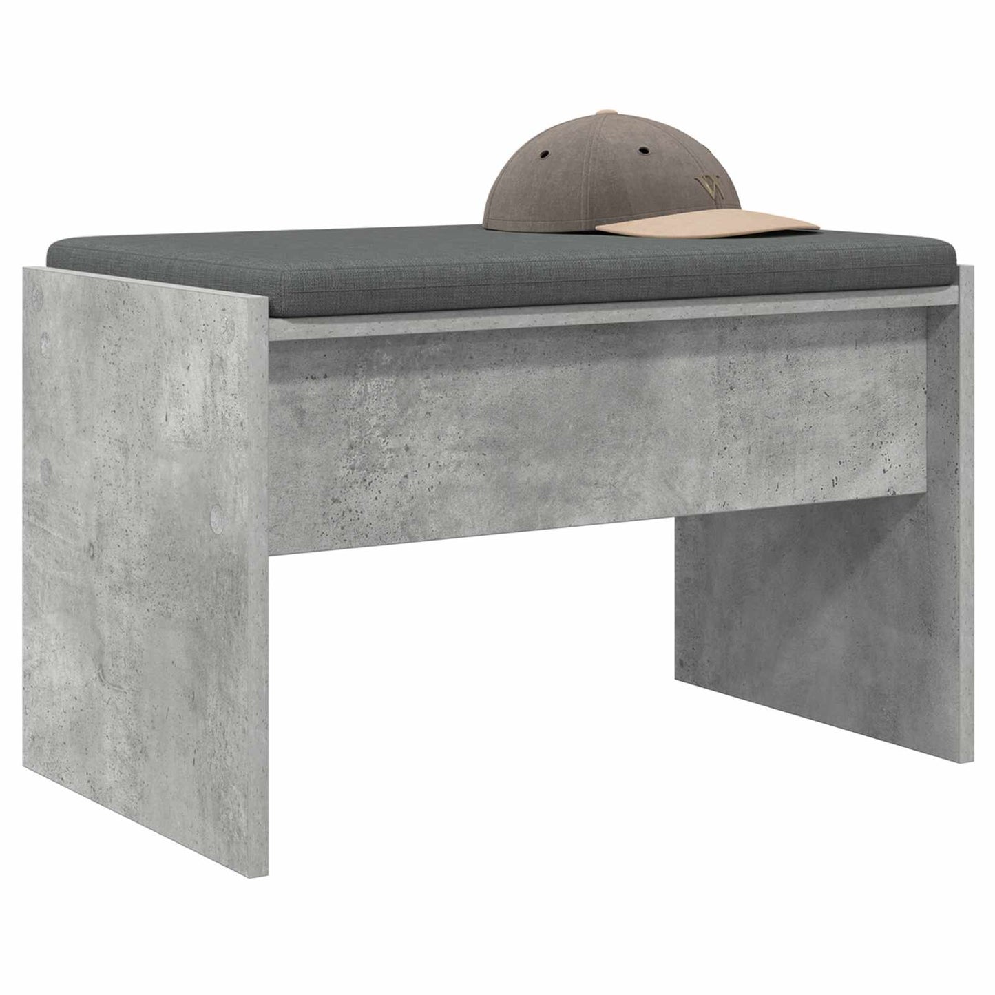 Előtér pad párnával Beton Szürke 63 x 38 x 40 cm