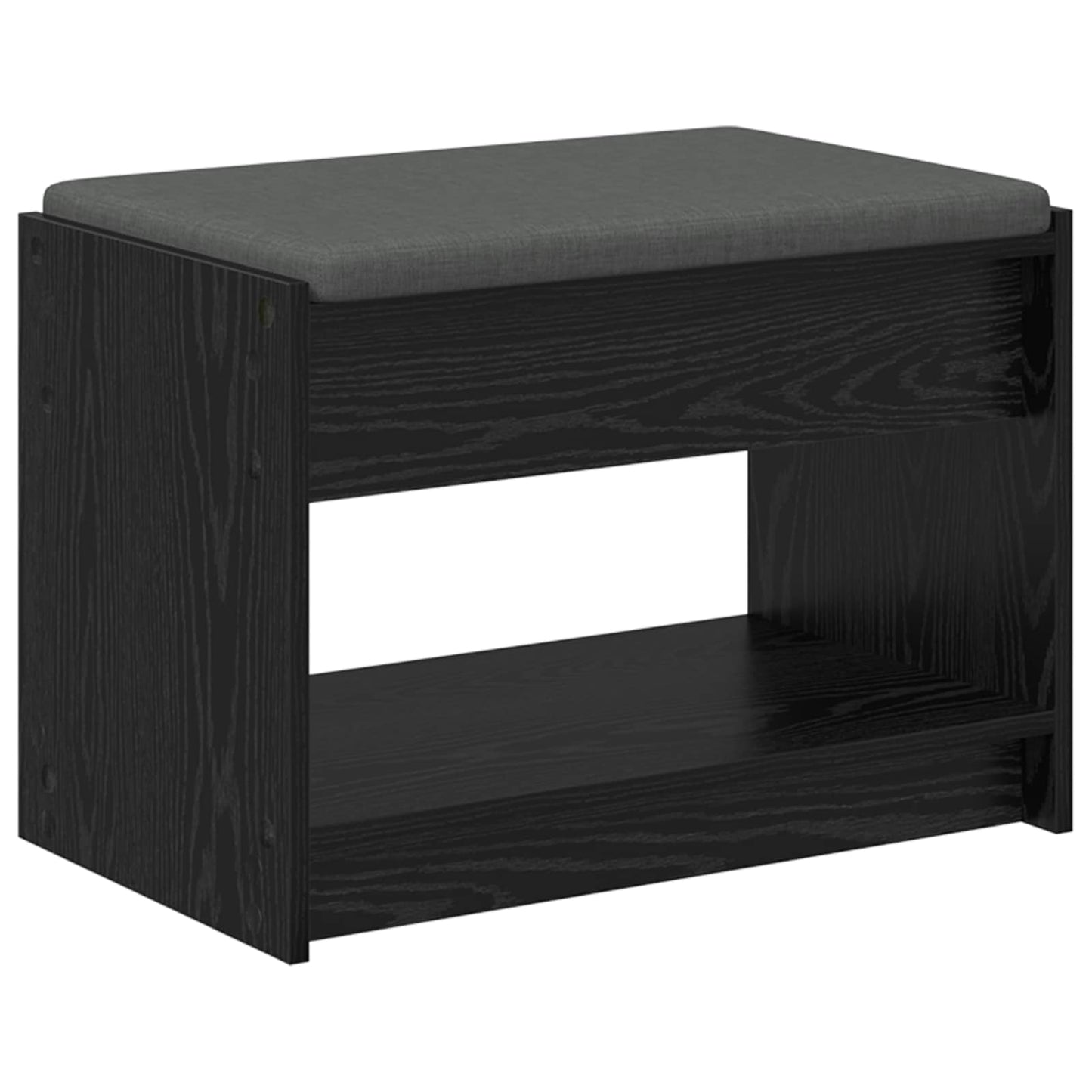 Előtér pad Fekete Tölgy 63 x 38 x 45 cm Műanyag Fa és Szövet