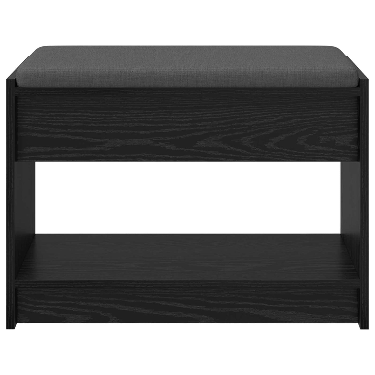 Előtér pad Fekete Tölgy 63 x 38 x 45 cm Műanyag Fa és Szövet