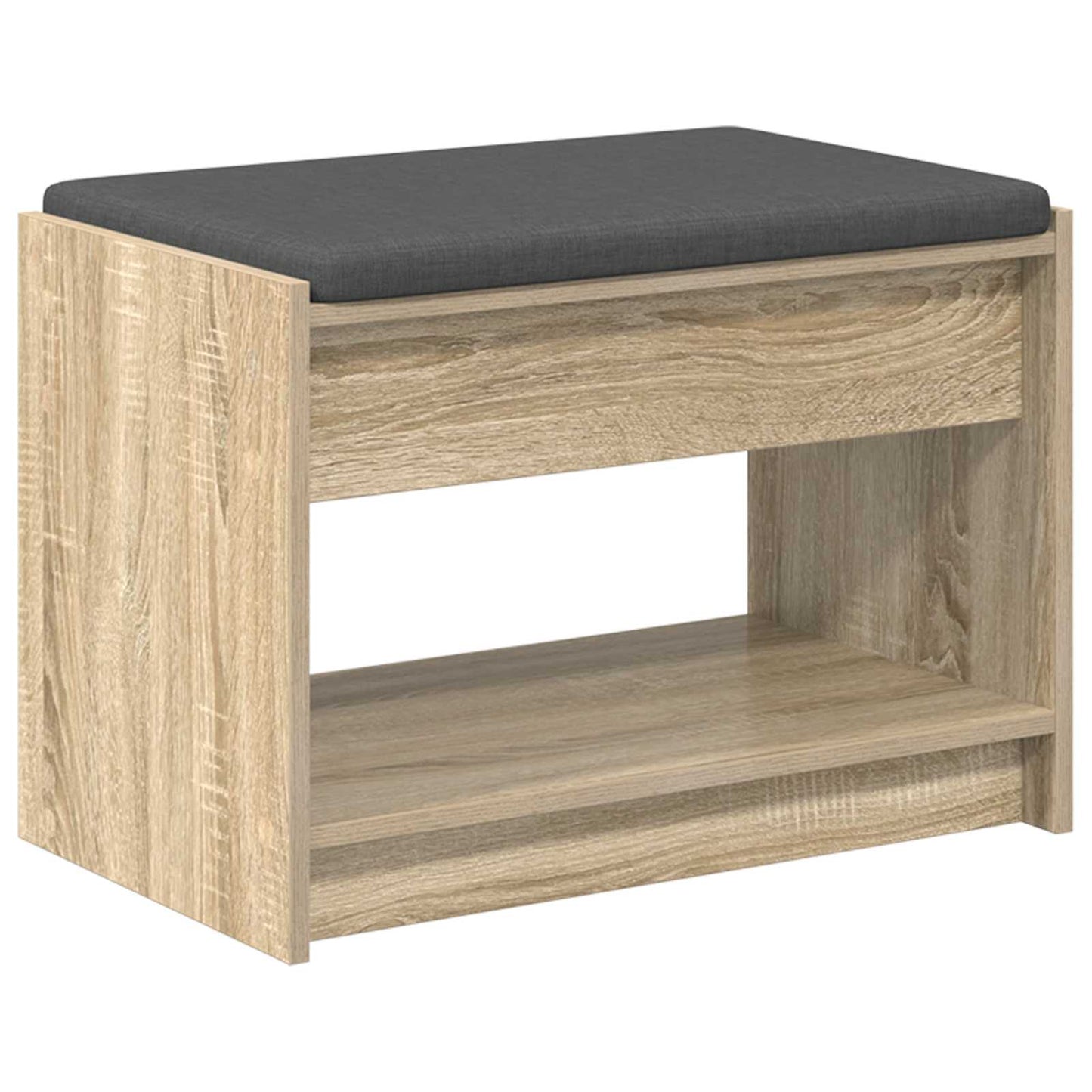 Előtér pad Sonoma tölgy 63 x 38 x 45 cm Műanyag Fa és Szövet