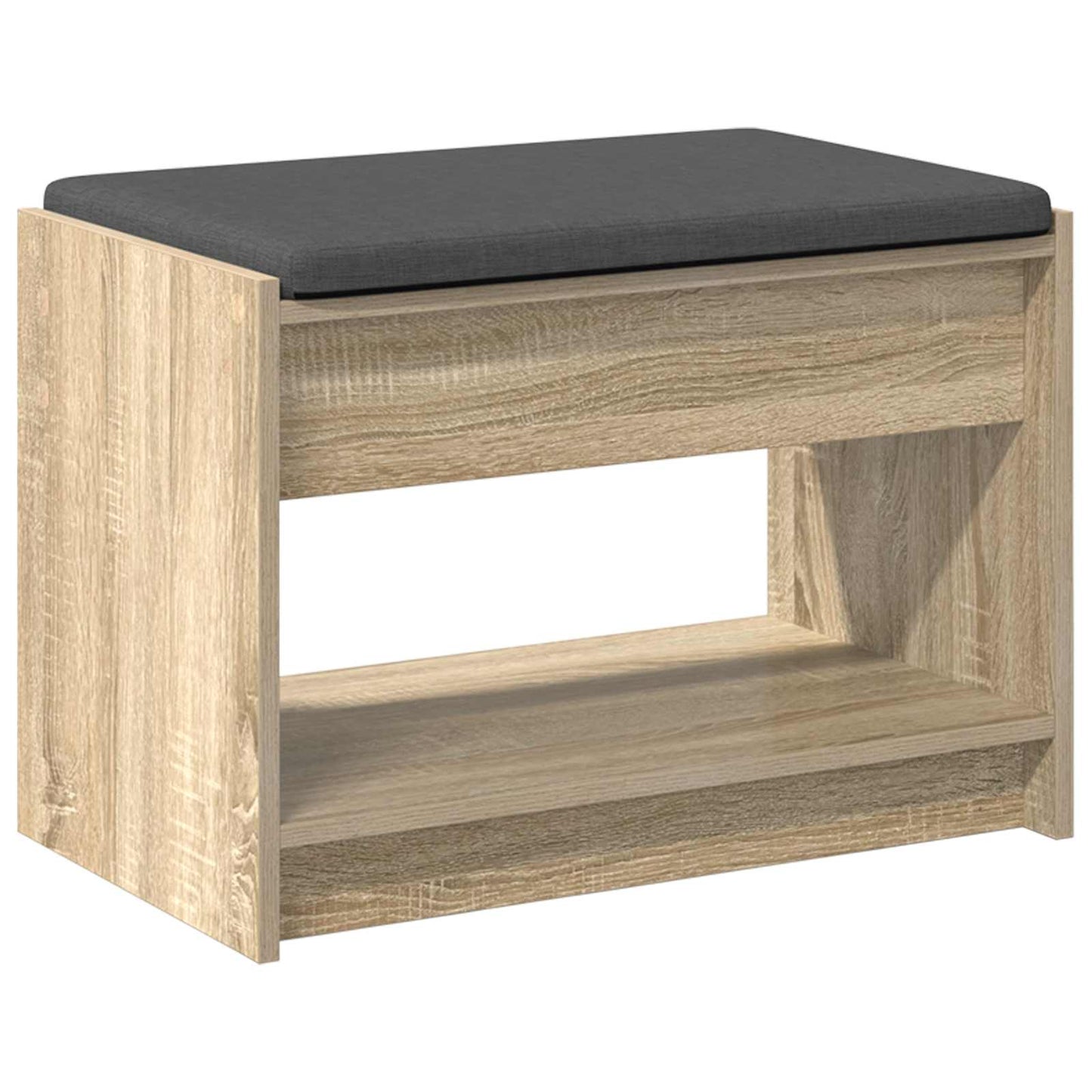 Előtér pad Sonoma tölgy 63 x 38 x 45 cm Műanyag Fa és Szövet