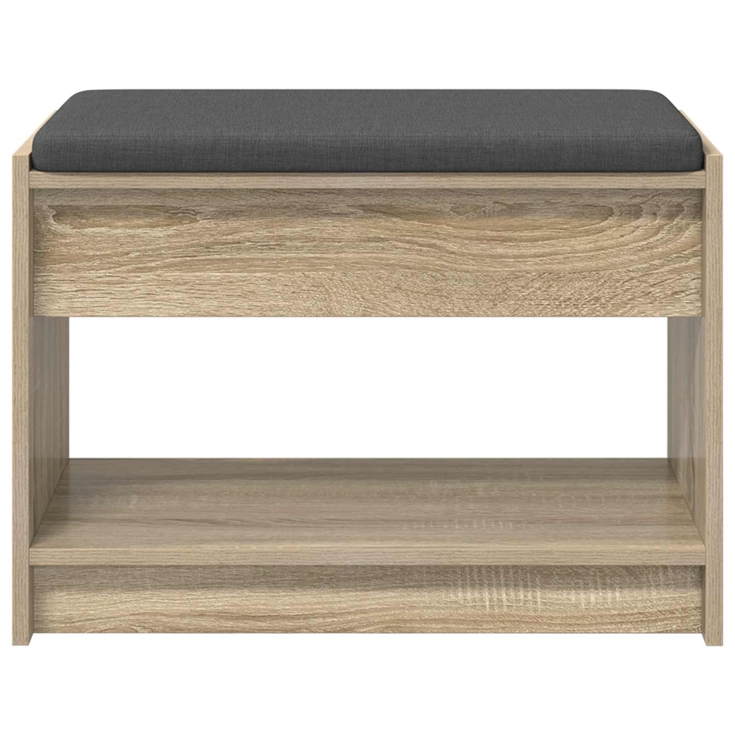 Előtér pad Sonoma tölgy 63 x 38 x 45 cm Műanyag Fa és Szövet