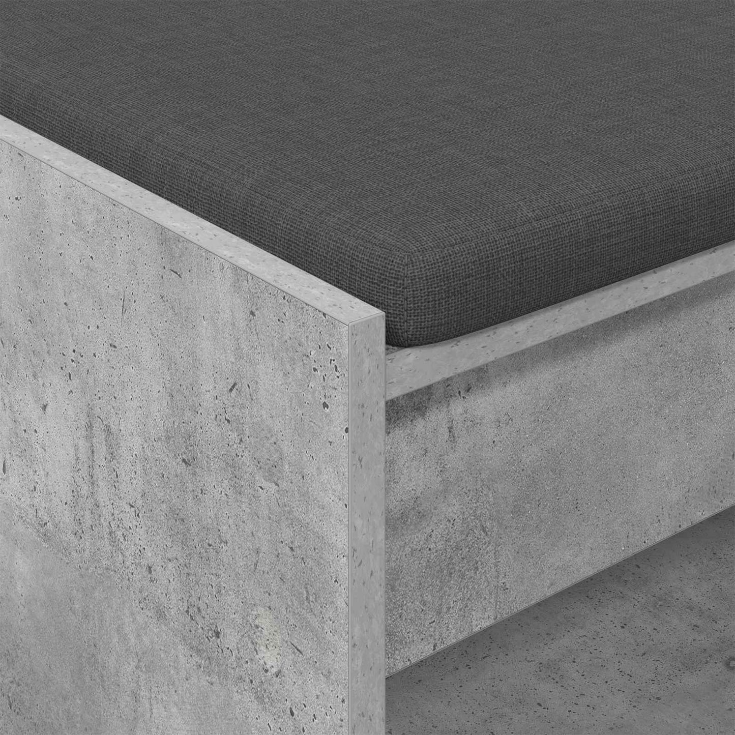 Előtér pad Beton Szürke 63 x 38 x 45 cm Műanyag Fa és Szövet