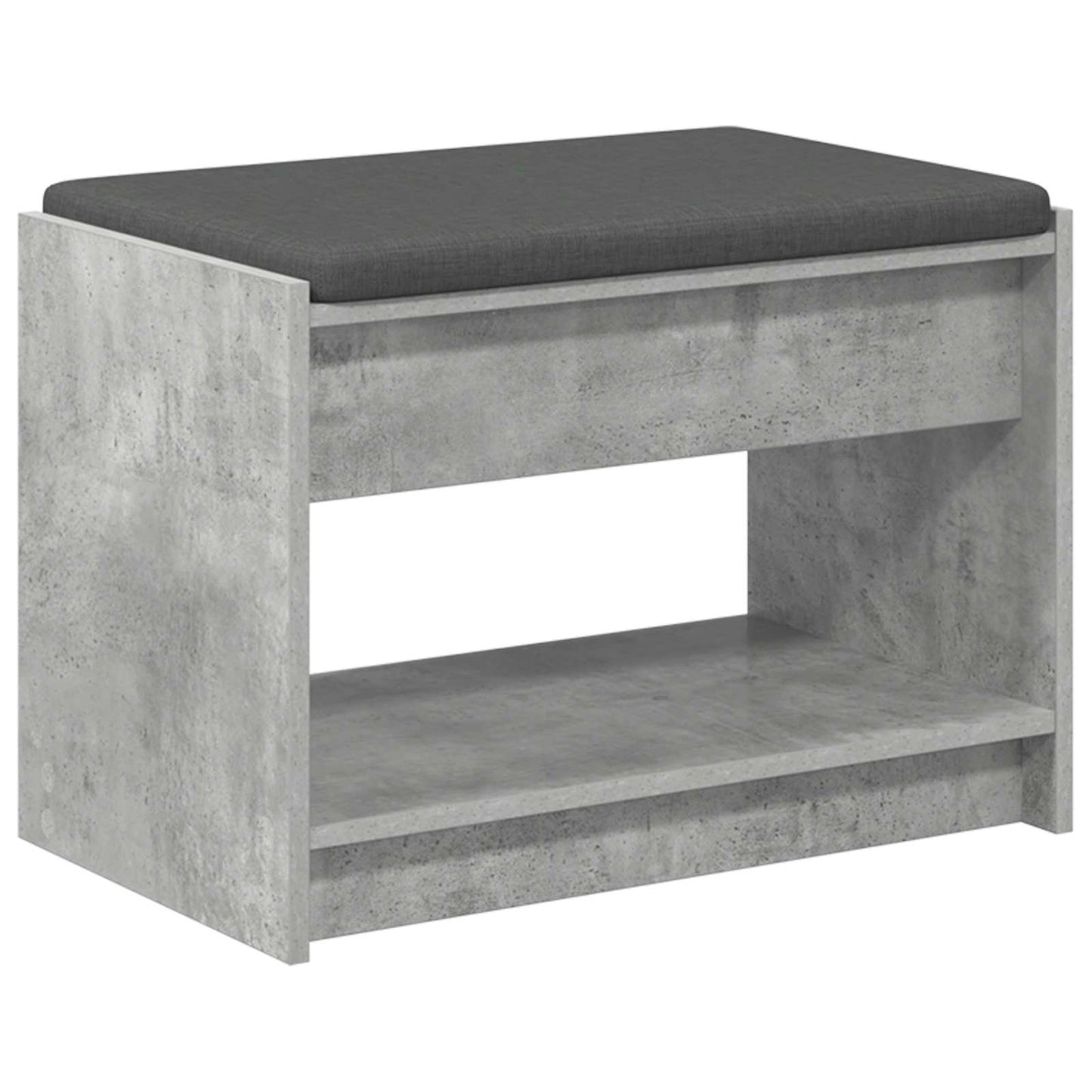 Előtér pad Beton Szürke 63 x 38 x 45 cm Műanyag Fa és Szövet