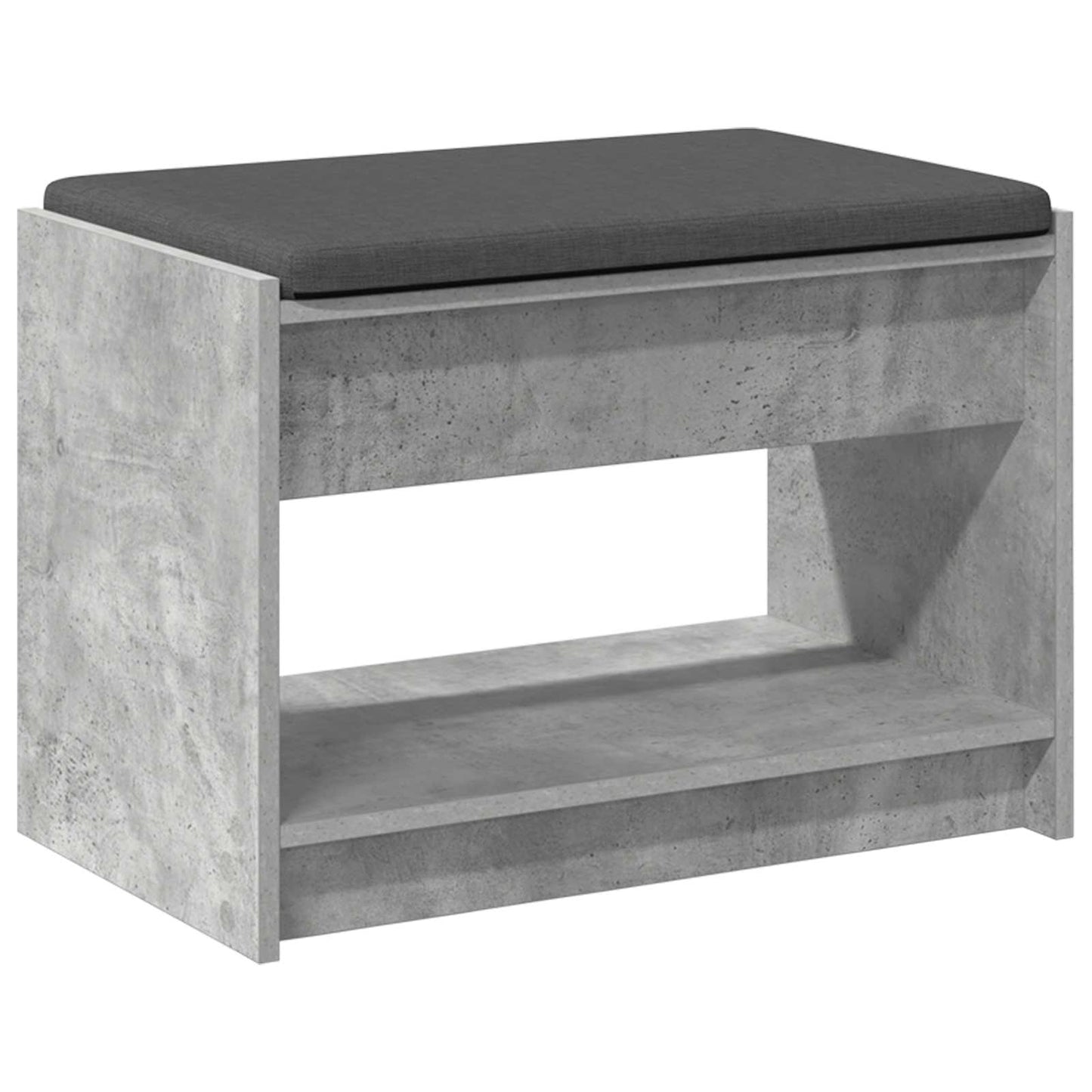 Előtér pad Beton Szürke 63 x 38 x 45 cm Műanyag Fa és Szövet
