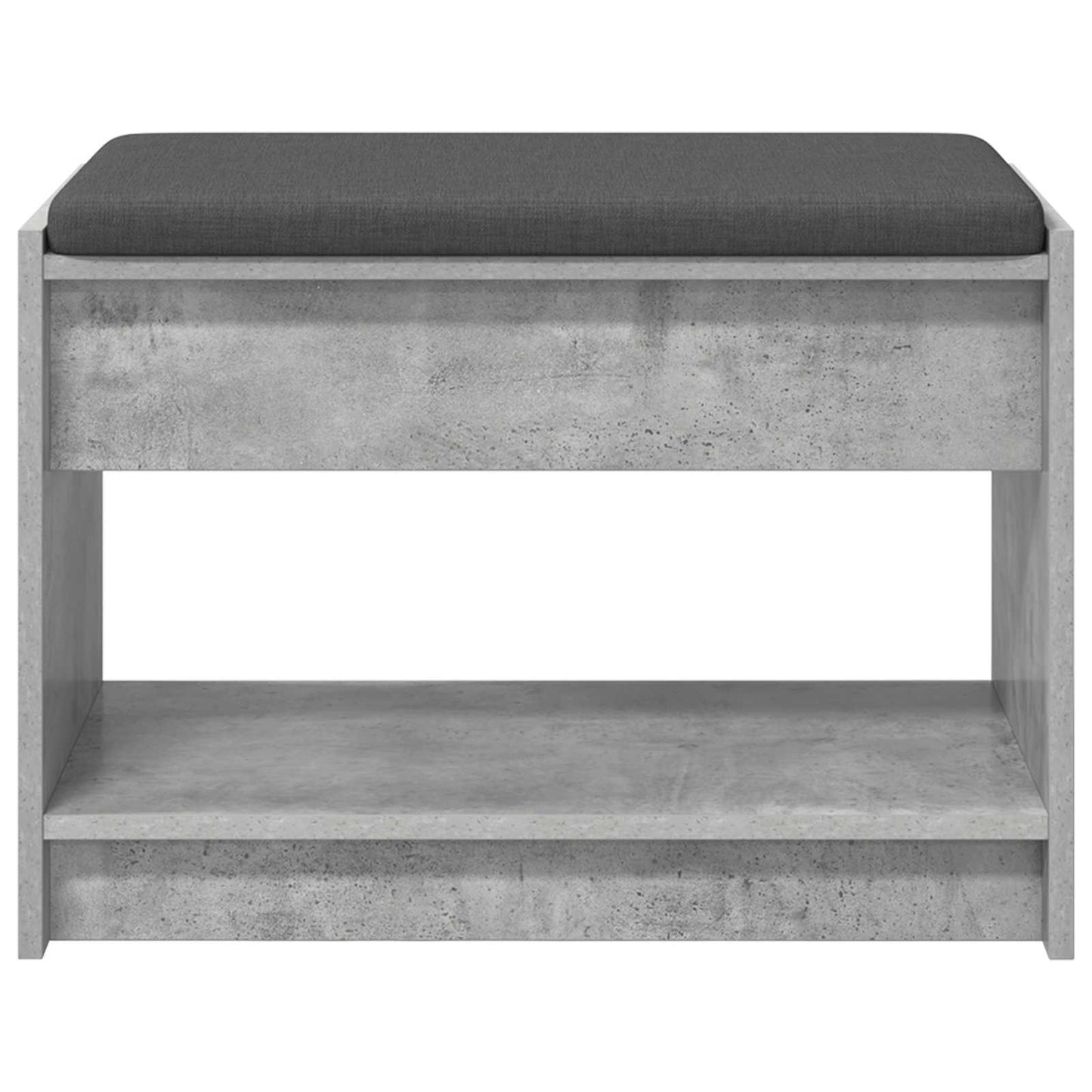 Előtér pad Beton Szürke 63 x 38 x 45 cm Műanyag Fa és Szövet