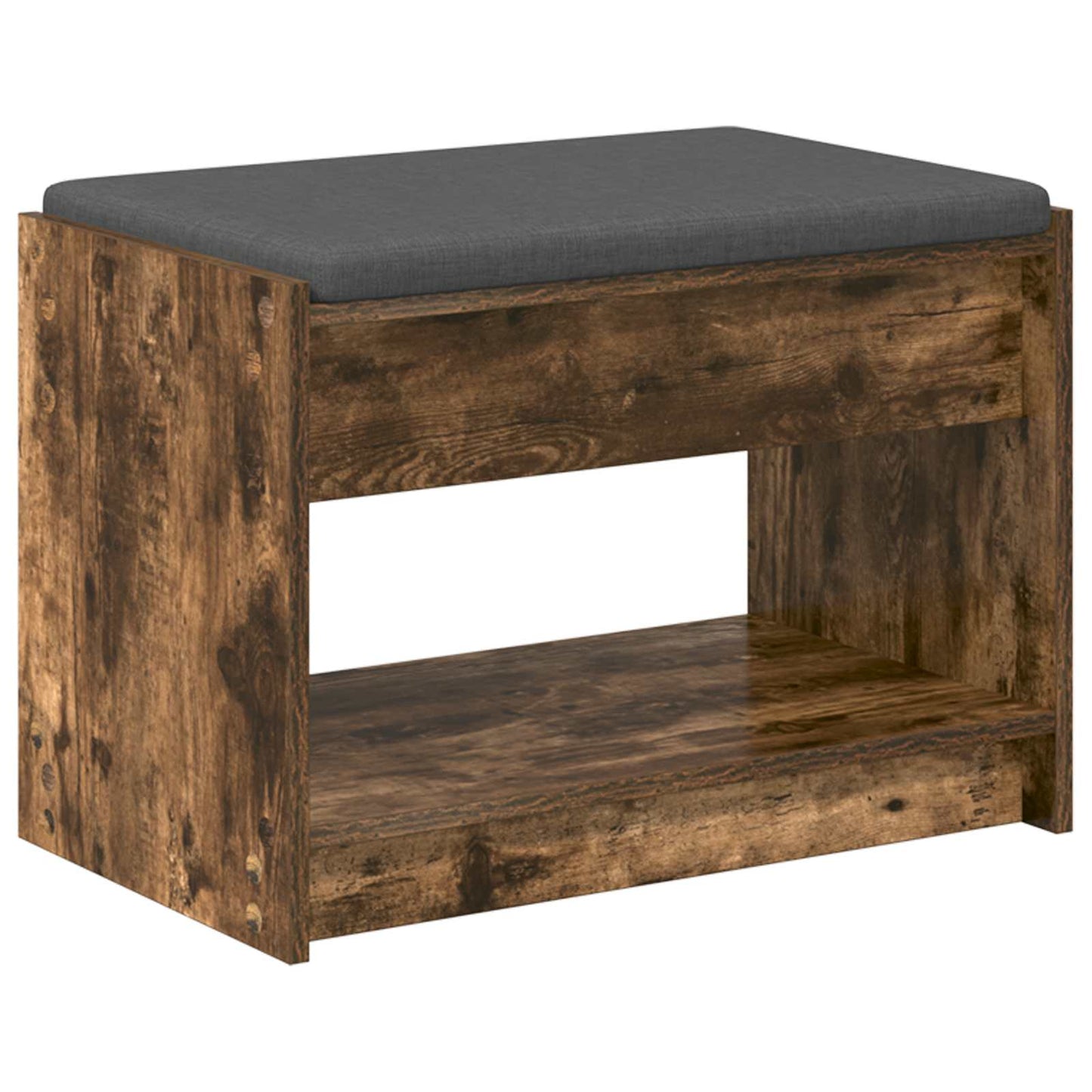 Előtér pad Füstölt Tölgy 63 x 38 x 45 cm Műanyag Fa és Szövet