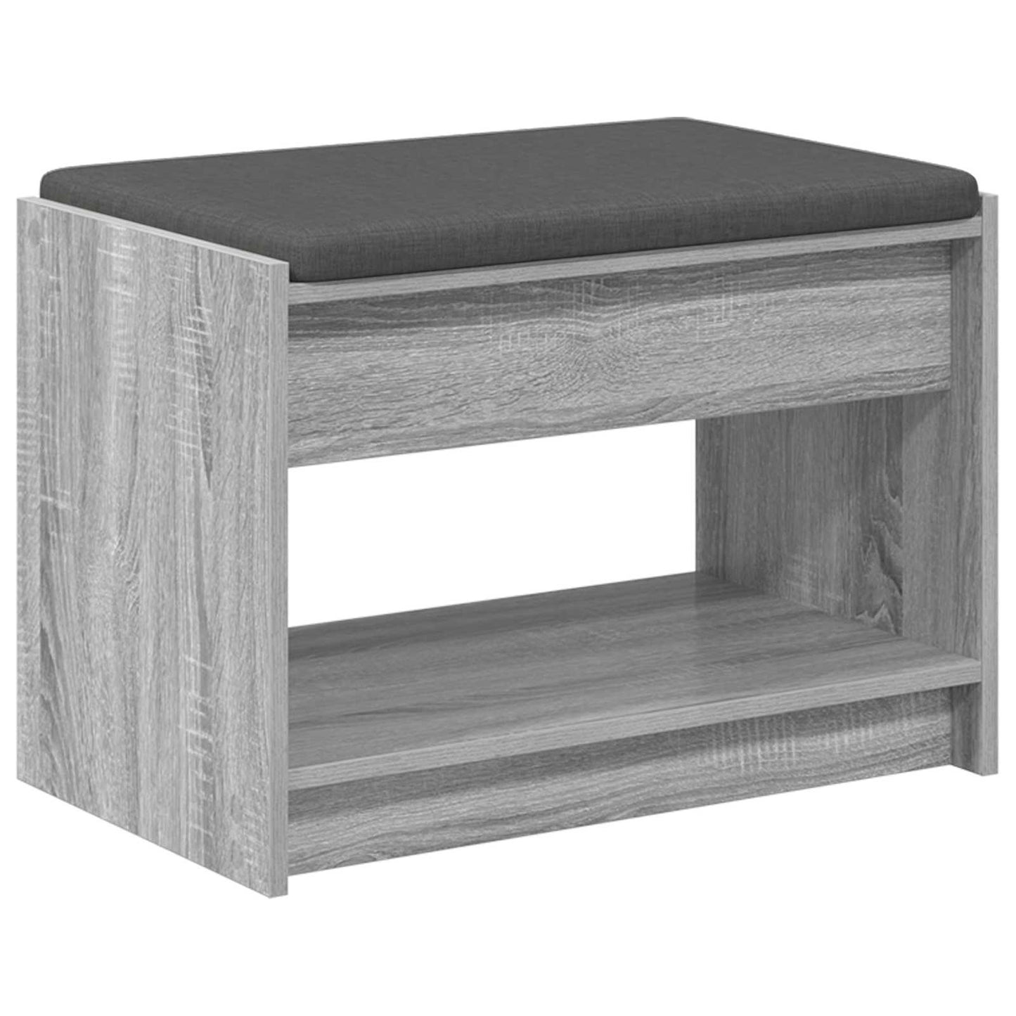 Előtér pad Szürke Sonoma 63 x 38 x 45 cm Műanyag Fa és Szövet
