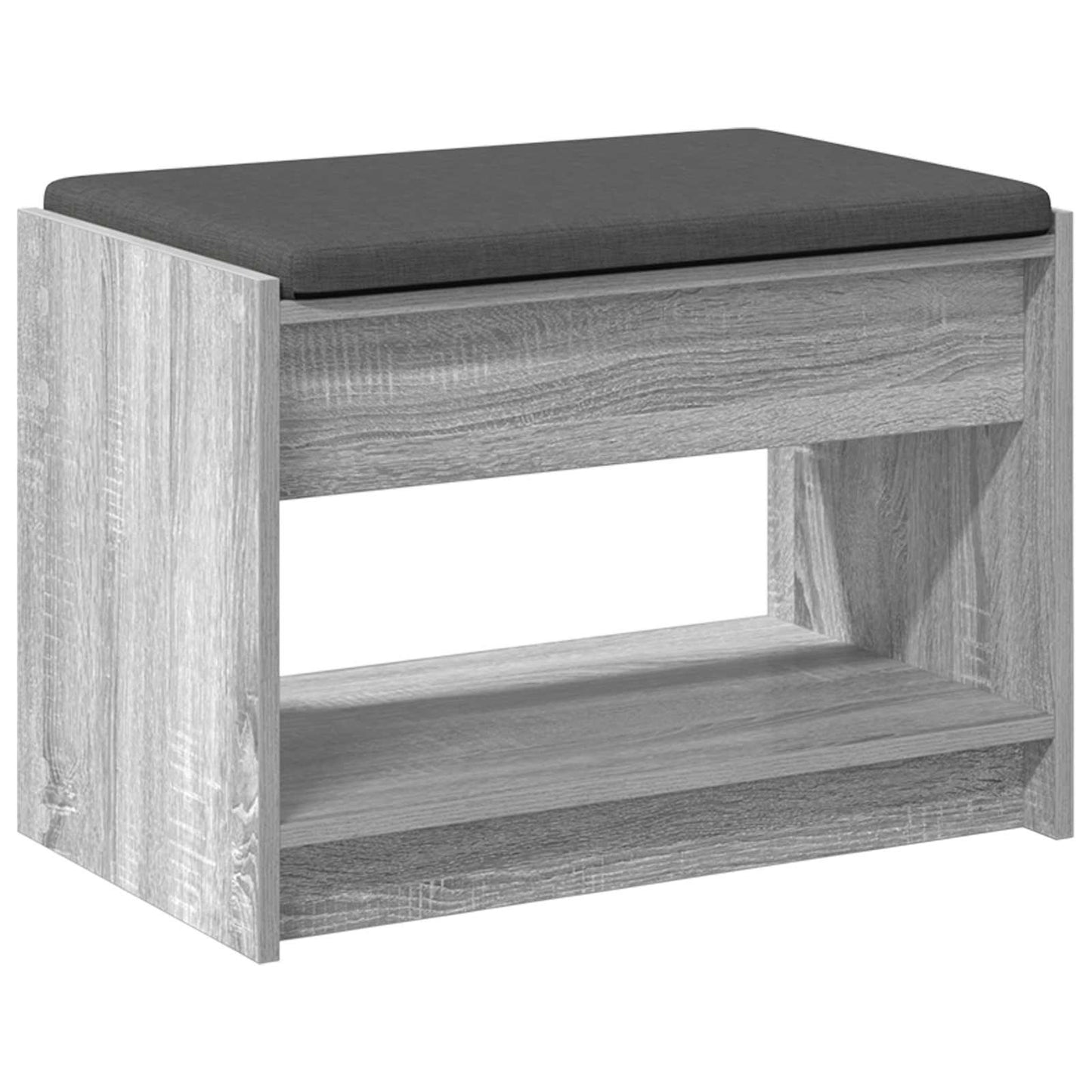 Előtér pad Szürke Sonoma 63 x 38 x 45 cm Műanyag Fa és Szövet