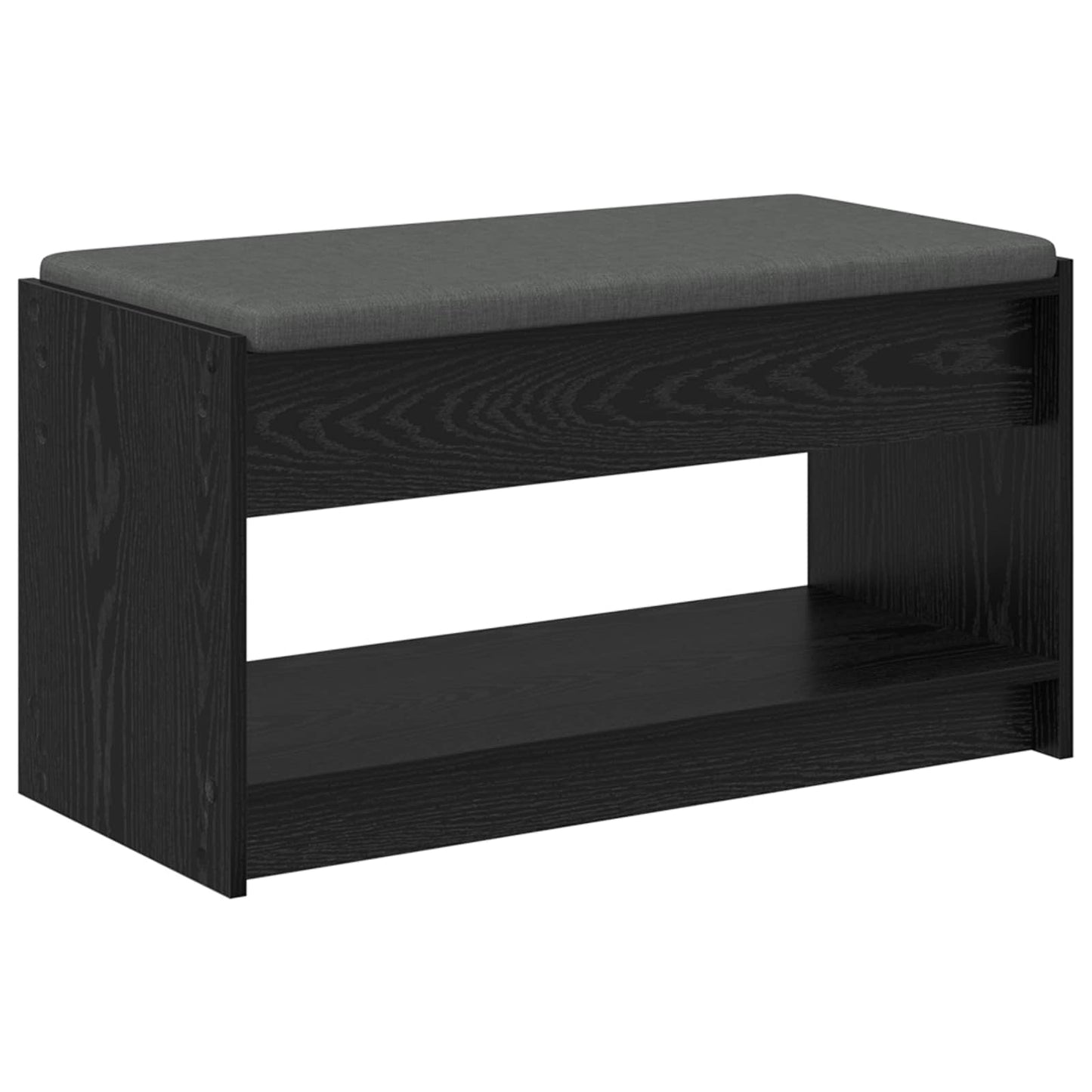 Előtér pad Fekete Tölgy 83 x 38 x 45 cm Műanyag Fa és Szövet