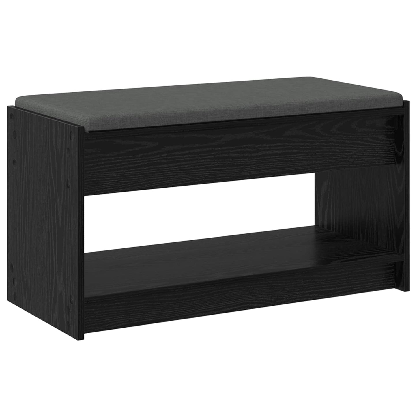 Előtér pad Fekete Tölgy 83 x 38 x 45 cm Műanyag Fa és Szövet