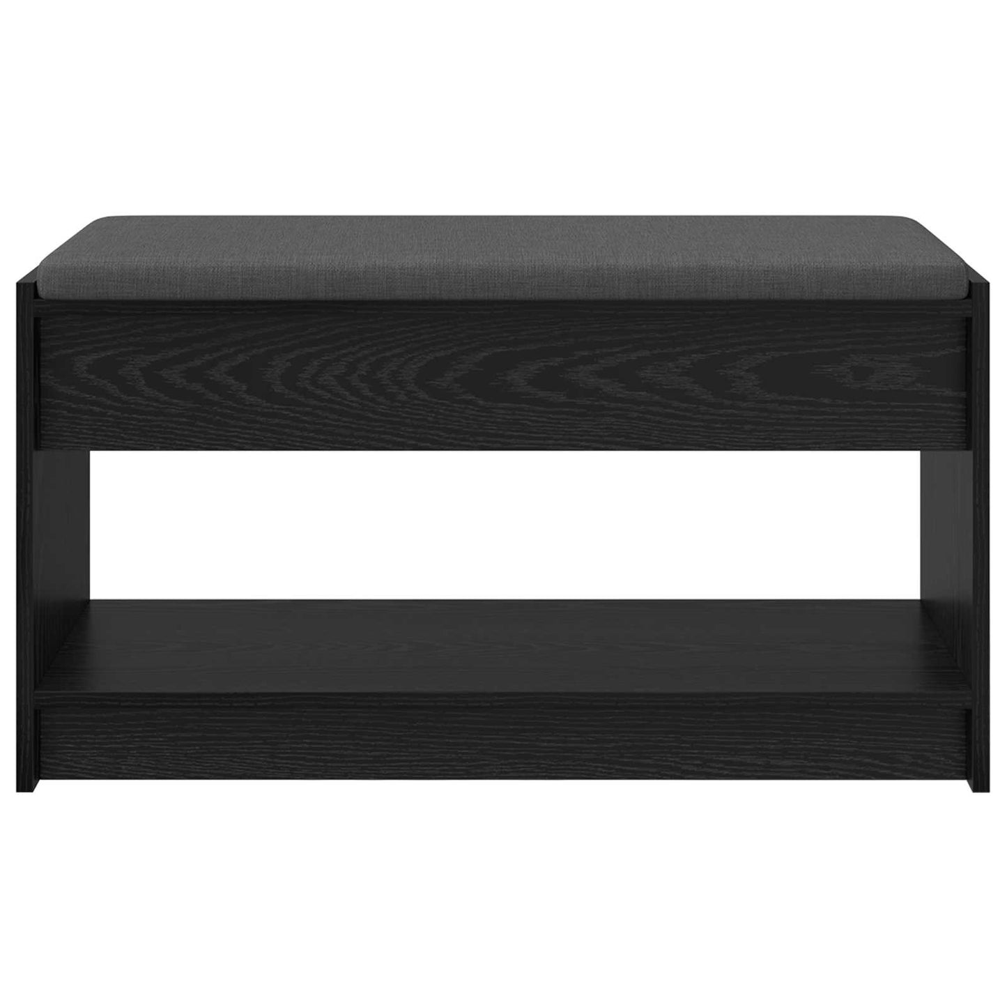 Előtér pad Fekete Tölgy 83 x 38 x 45 cm Műanyag Fa és Szövet