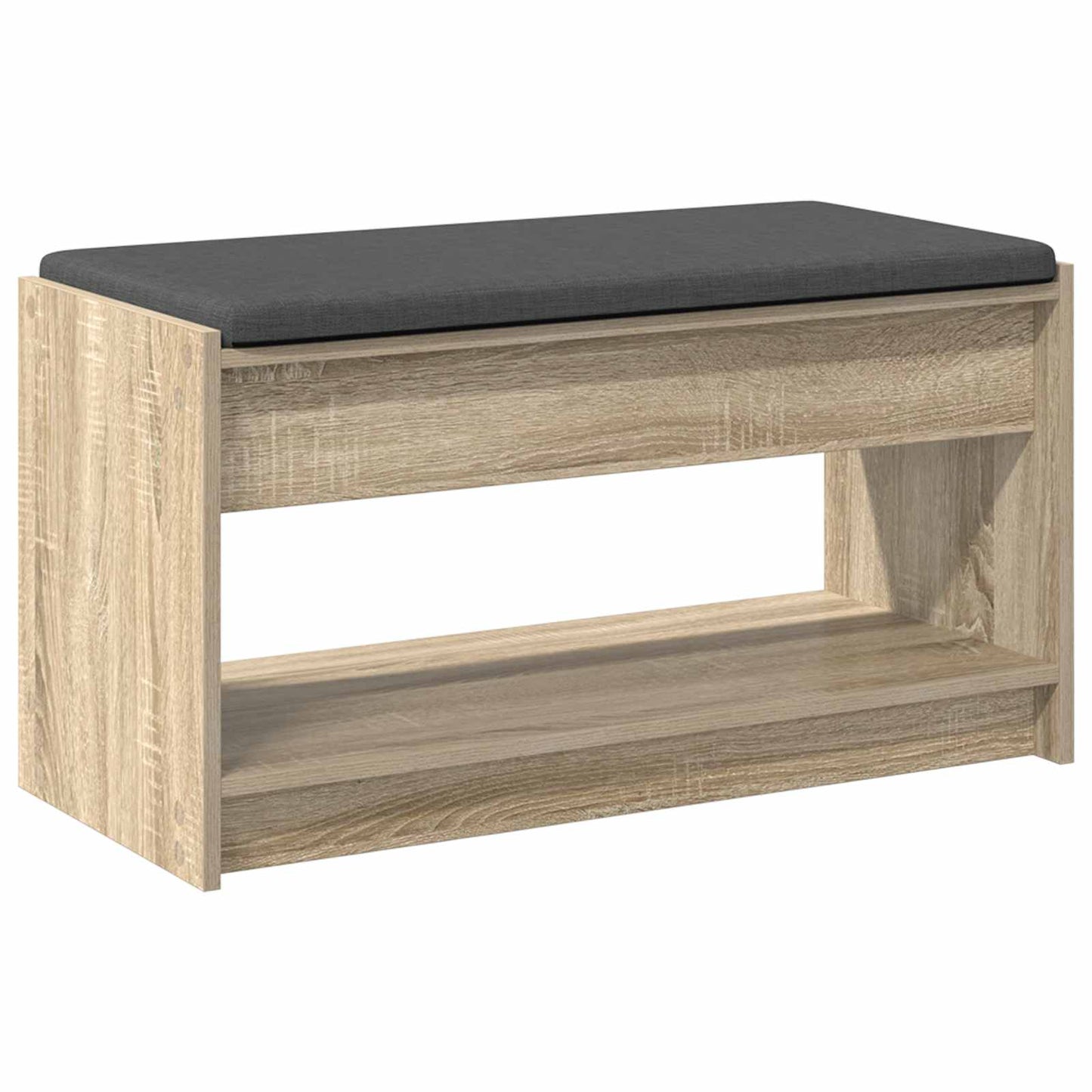Előtér pad Sonoma tölgy 83 x 38 x 45 cm Műanyag Fa és Szövet