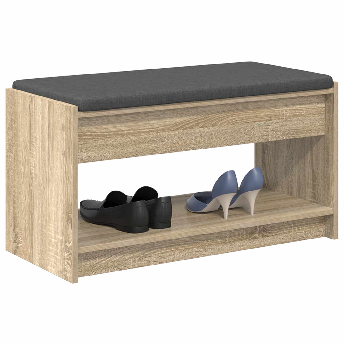 Előtér pad Sonoma tölgy 83 x 38 x 45 cm Műanyag Fa és Szövet