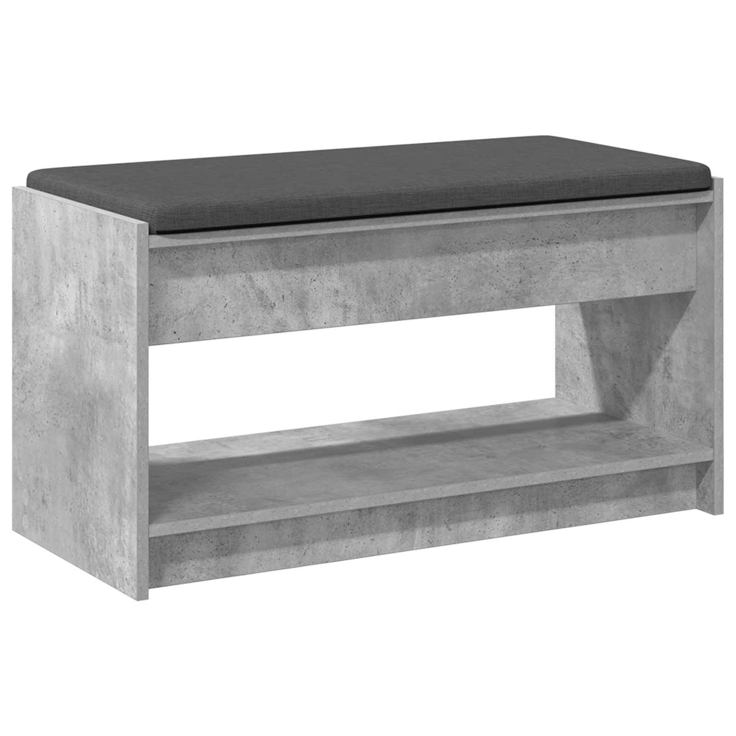 Előtér pad Beton Szürke 83 x 38 x 45 cm Műanyag Fa és Szövet