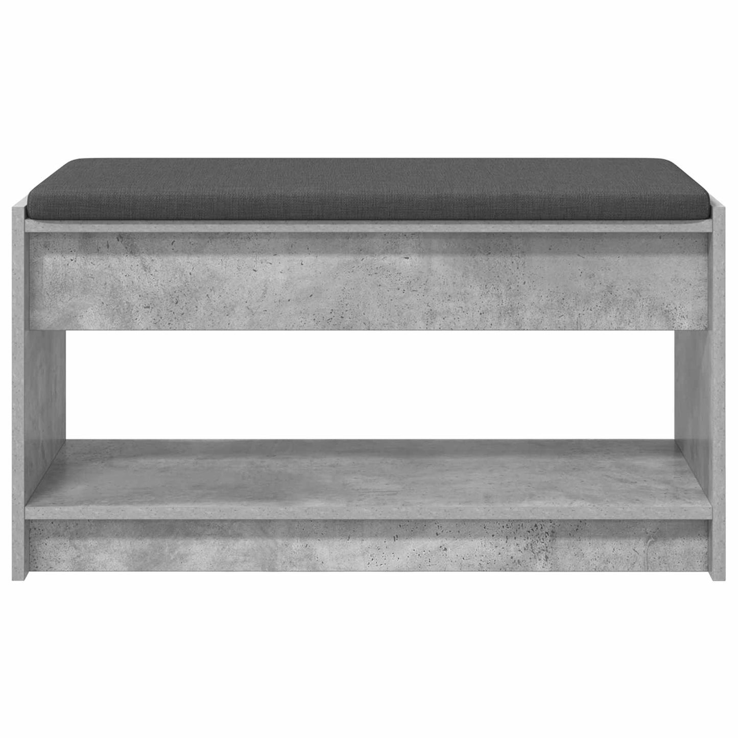 Előtér pad Beton Szürke 83 x 38 x 45 cm Műanyag Fa és Szövet