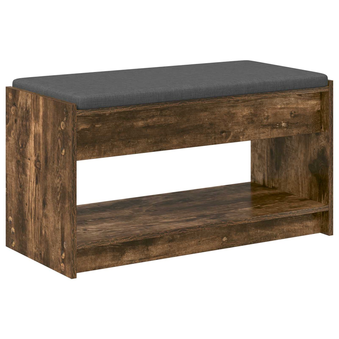 Előtér pad Füstölt Tölgy 83 x 38 x 45 cm Műanyag Fa és Szövet