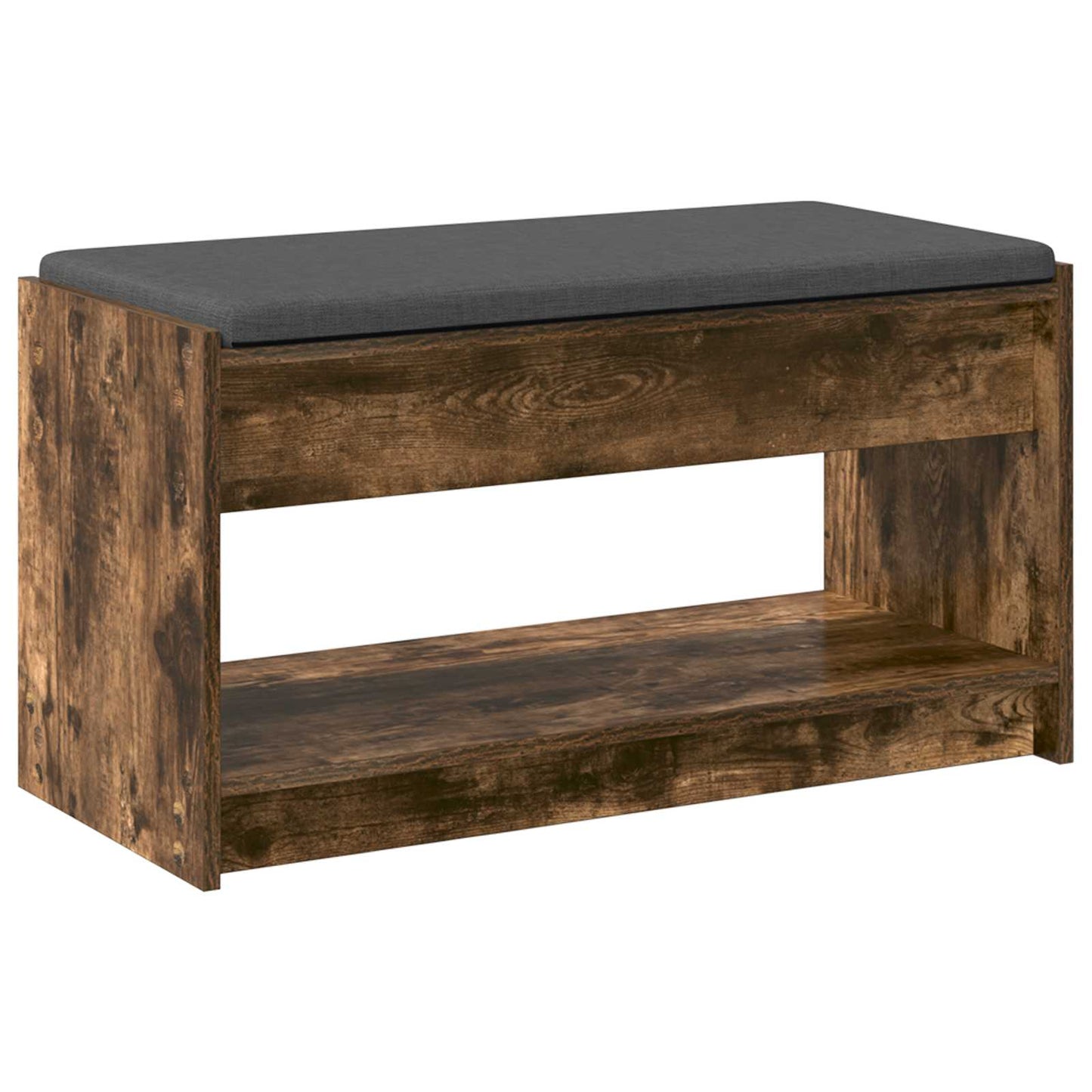 Előtér pad Füstölt Tölgy 83 x 38 x 45 cm Műanyag Fa és Szövet