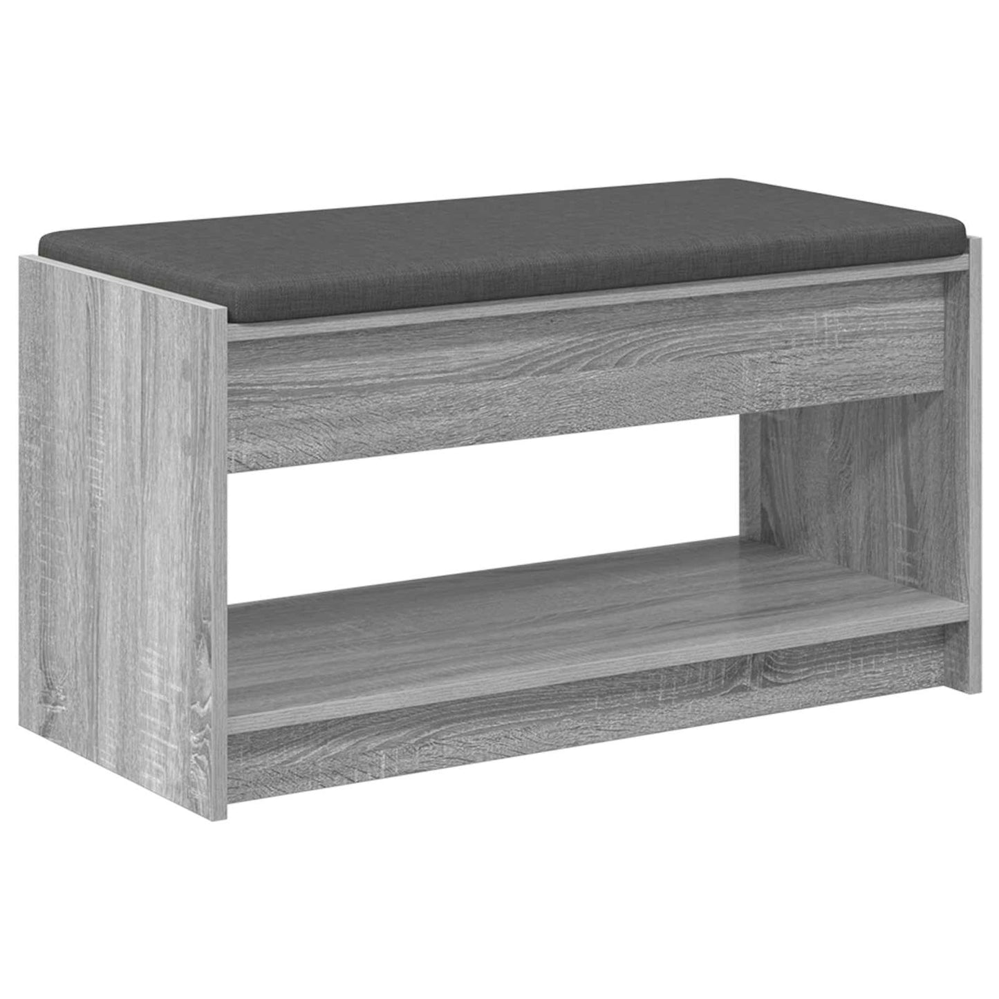 Előtér pad Szürke Sonoma 83 x 38 x 45 cm Műanyag Fa és Szövet
