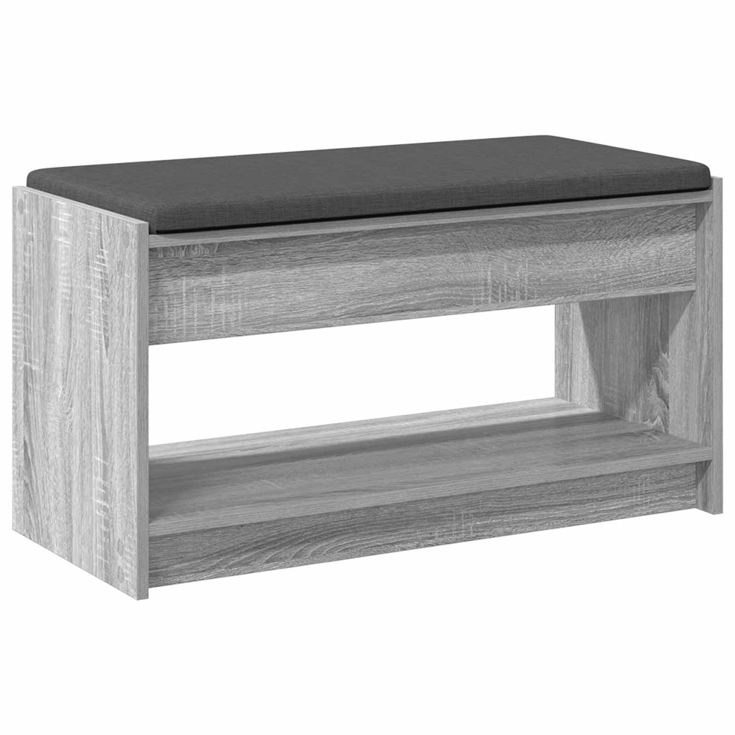 Előtér pad Szürke Sonoma 83 x 38 x 45 cm Műanyag Fa és Szövet