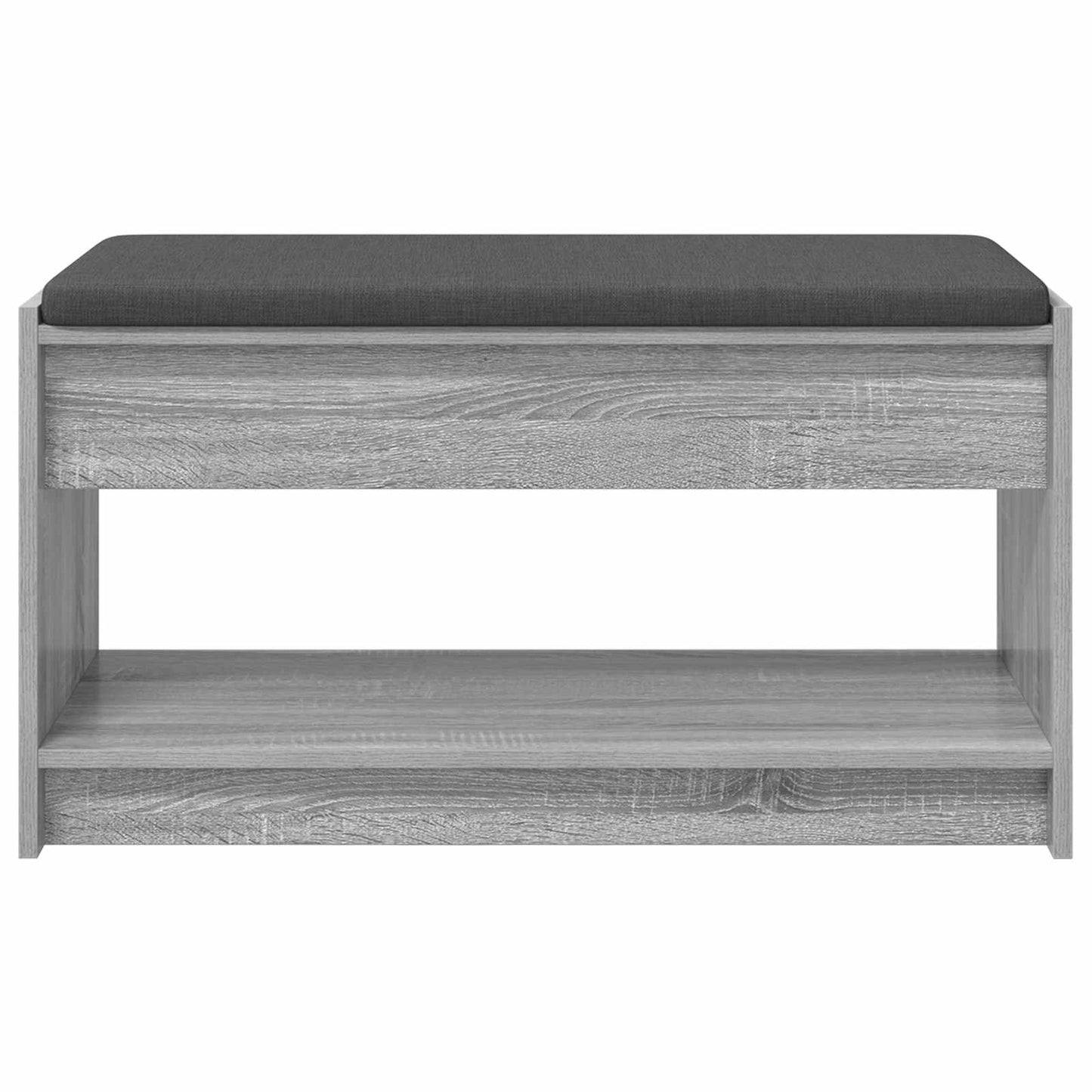 Előtér pad Szürke Sonoma 83 x 38 x 45 cm Műanyag Fa és Szövet