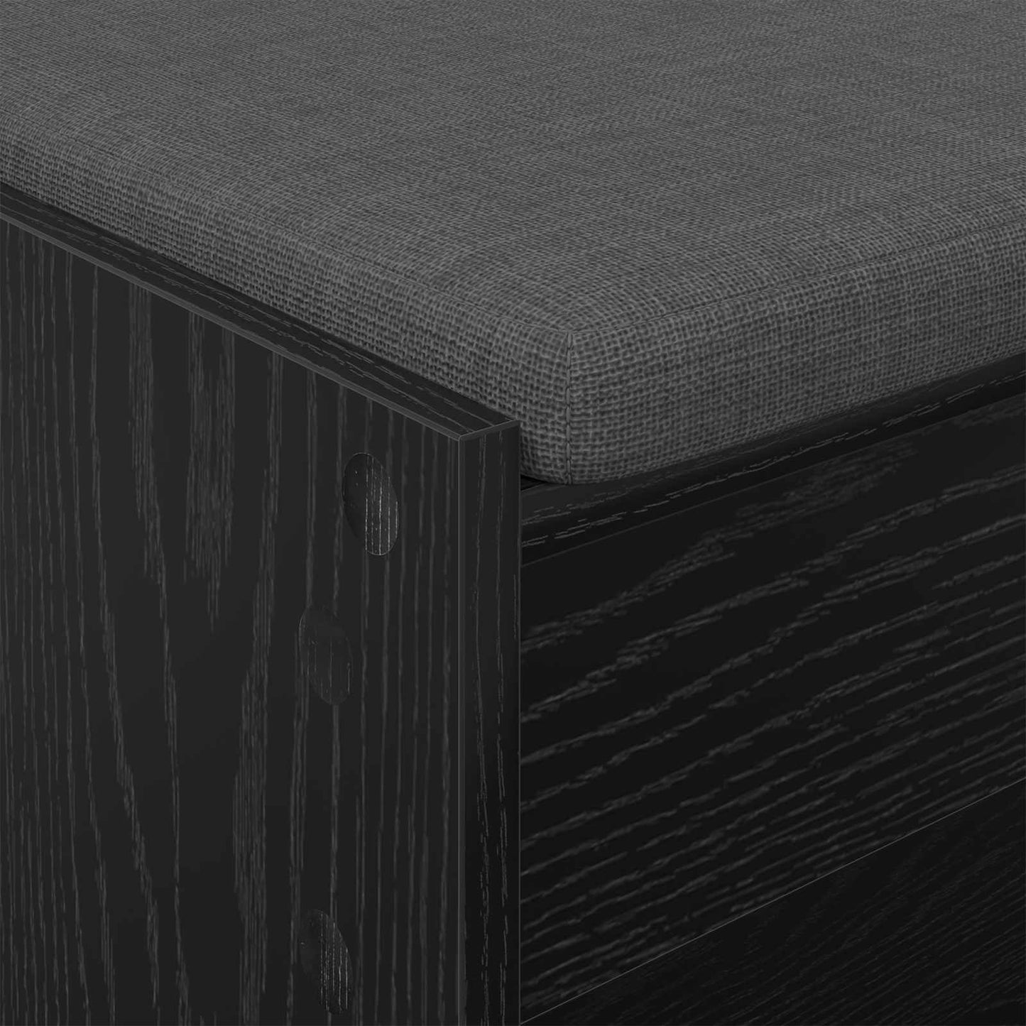 Előtér pad Fekete Tölgy 103 x 38 x 45 cm Műanyag Fa és Szövet