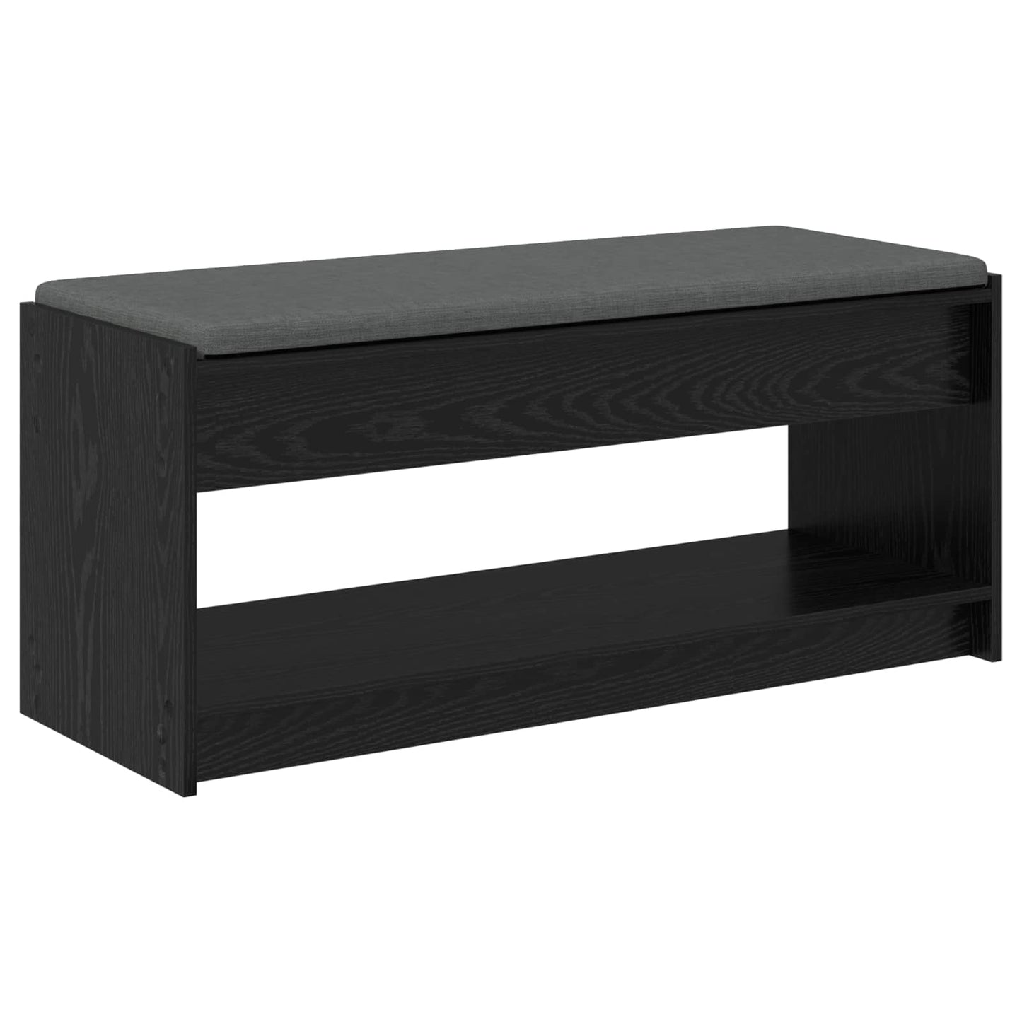 Előtér pad Fekete Tölgy 103 x 38 x 45 cm Műanyag Fa és Szövet