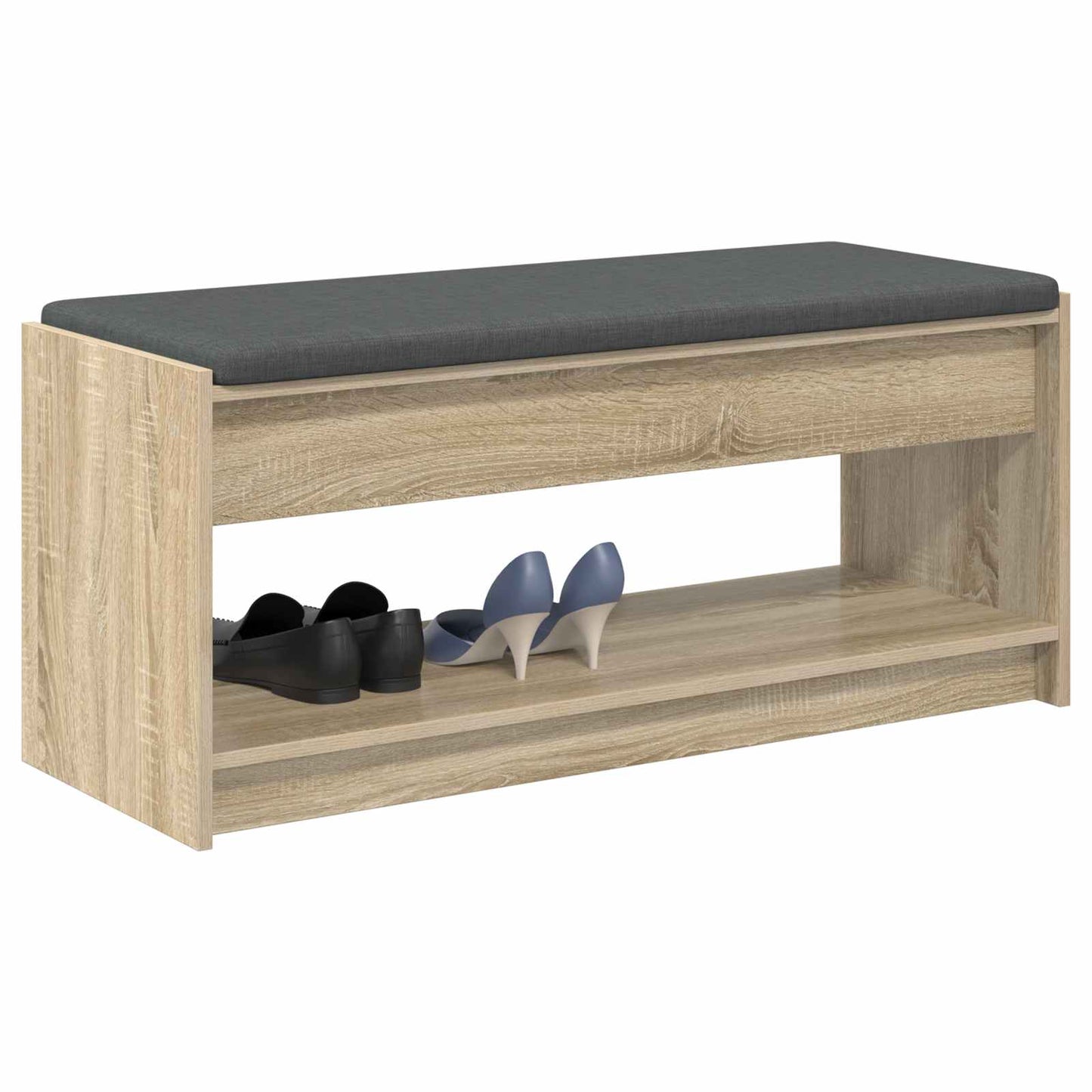 Előtér pad Sonoma tölgy 103 x 38 x 45 cm Műanyag Fa és Szövet