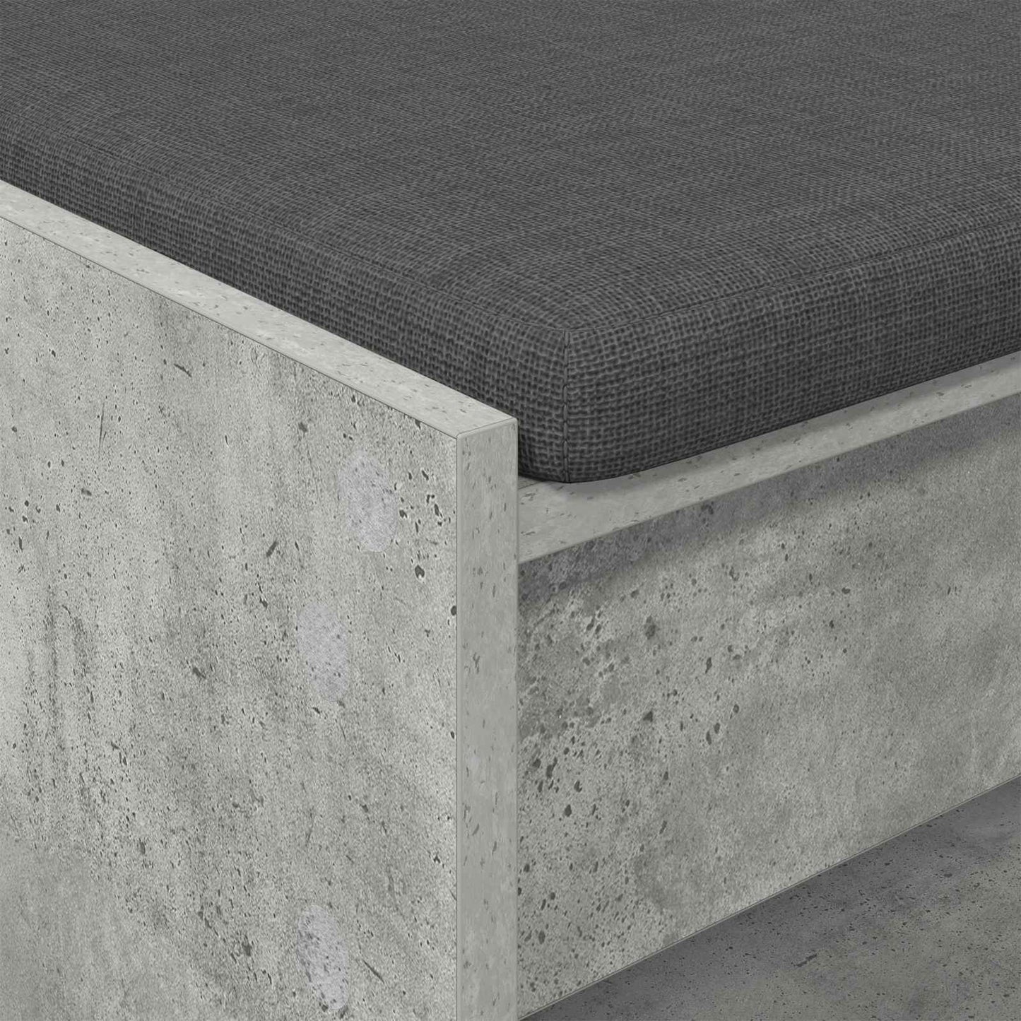 Előtér pad Beton Szürke 103 x 38 x 45 cm Műanyag Fa és Szövet