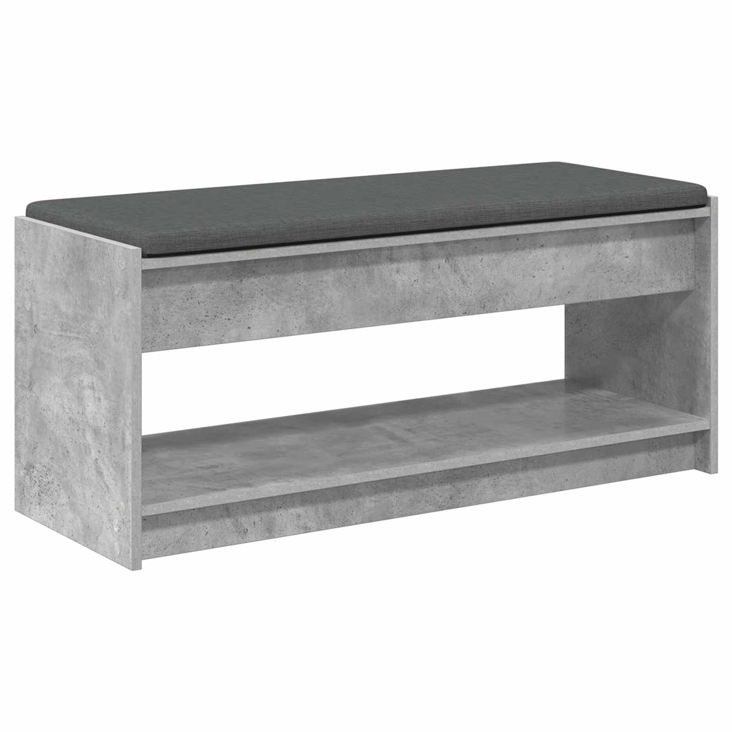 Előtér pad Beton Szürke 103 x 38 x 45 cm Műanyag Fa és Szövet