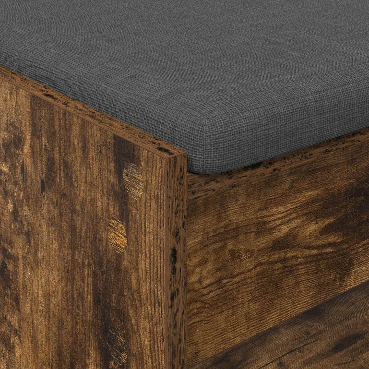 Előtér pad Füstölt Tölgy 103 x 38 x 45 cm Műanyag Fa és Szövet