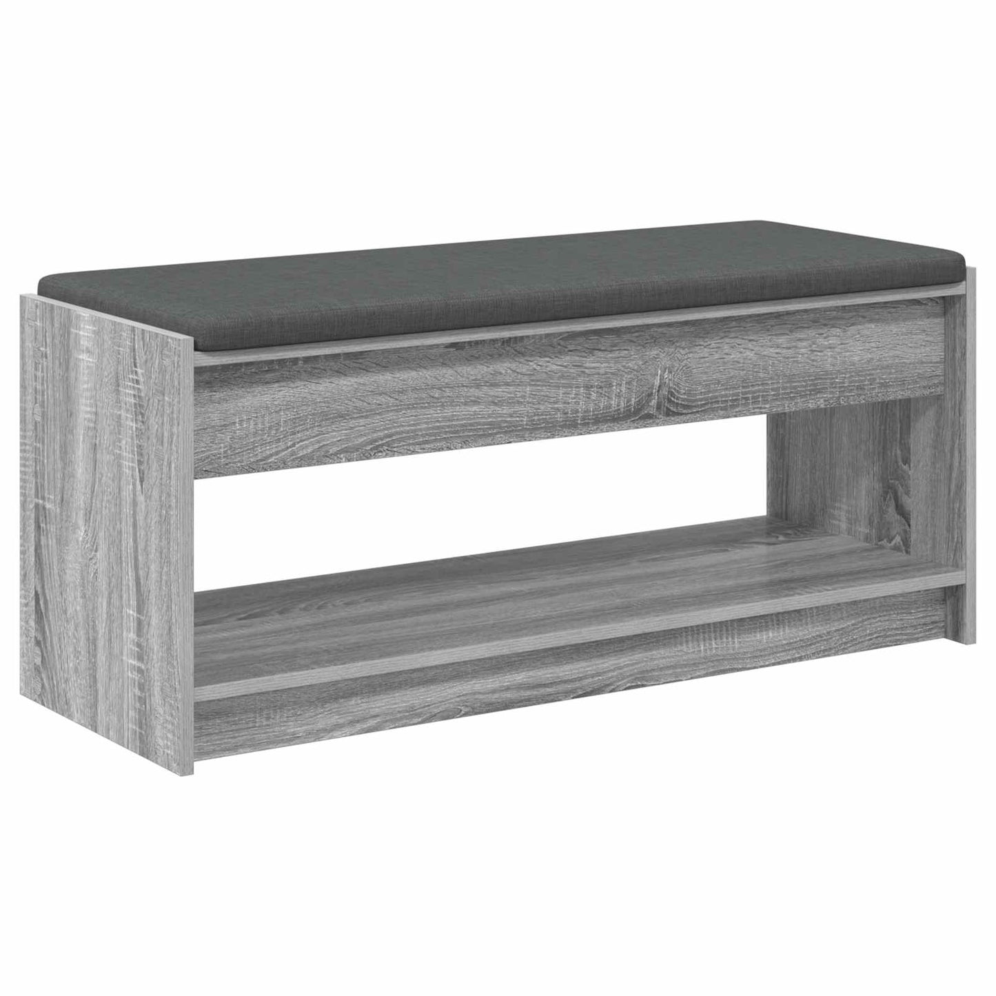 Előtér pad Szürke Sonoma 103 x 38 x 45 cm Műanyag Fa és Szövet