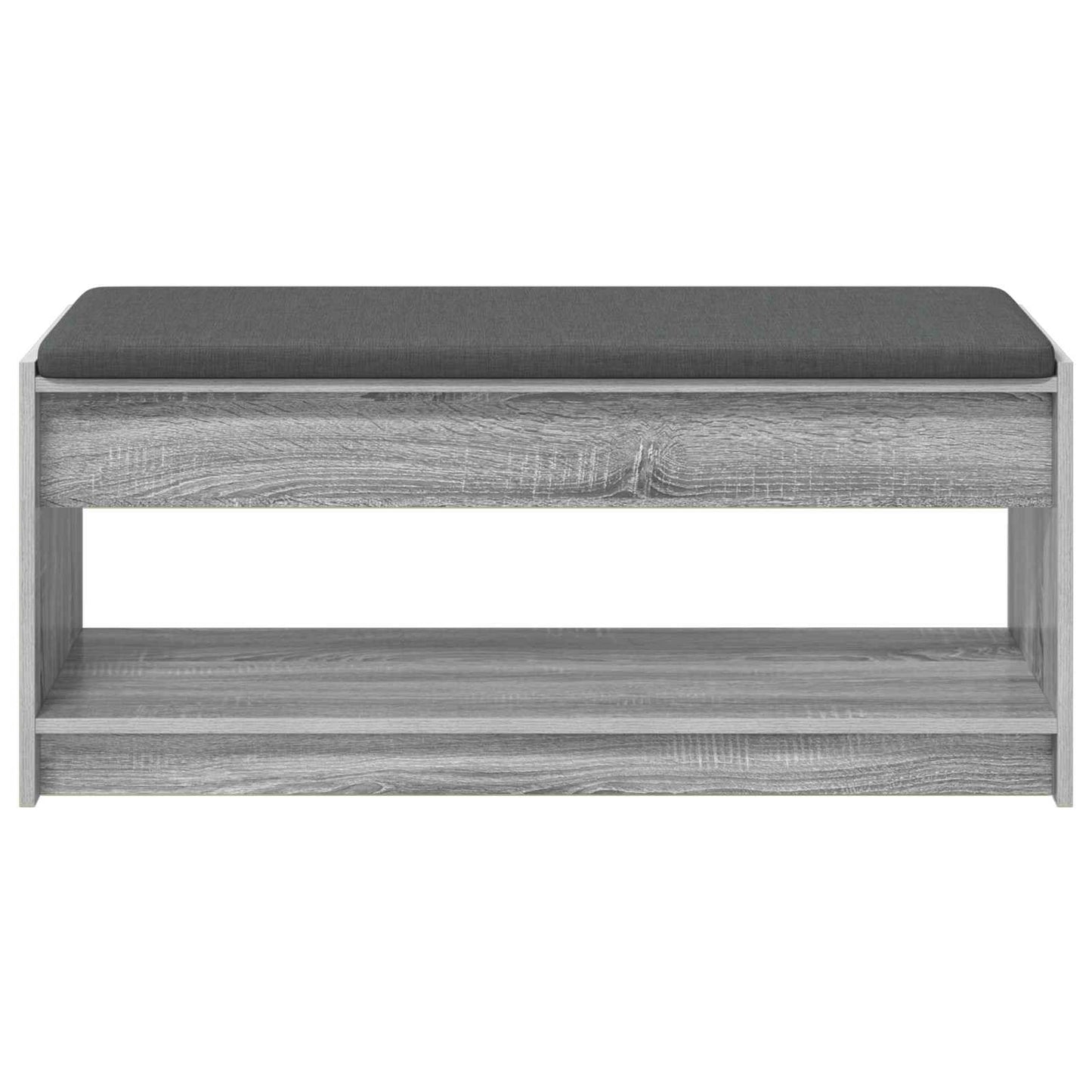 Előtér pad Szürke Sonoma 103 x 38 x 45 cm Műanyag Fa és Szövet