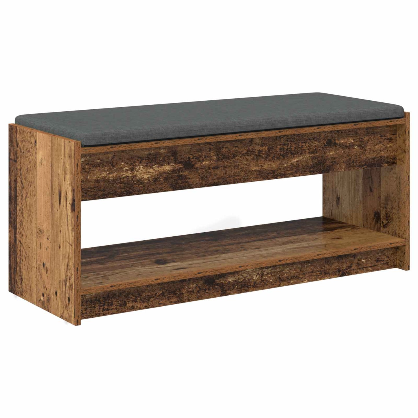 Előtér pad Öreg fa 103 x 38 x 45 cm Műanyag Fa és Szövet