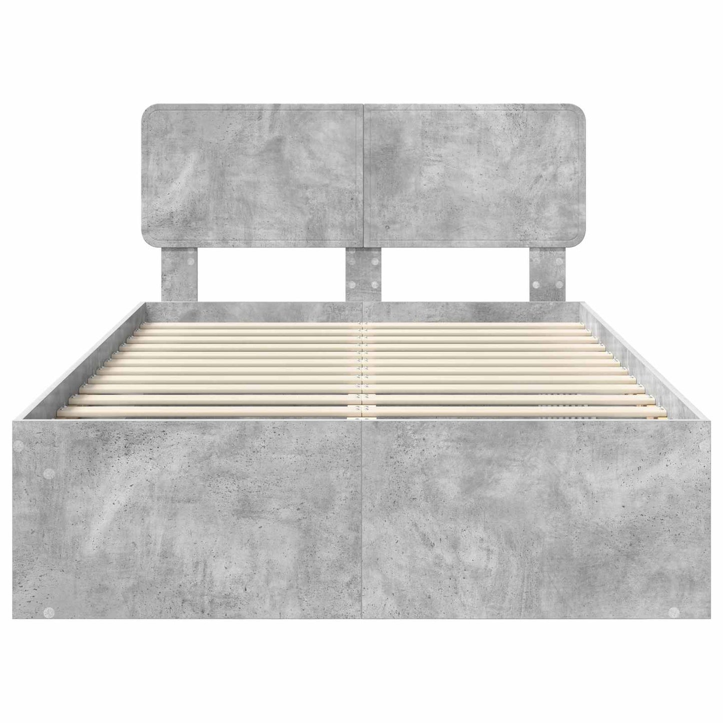 Ágykeret fejtámlával Beton 120 x 190 cm Tömör fenyőfa