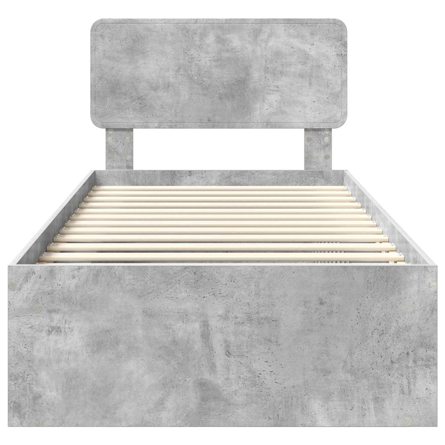 Ágykeret fejtámlával Beton 90 x 200 cm Tömör fenyőfa