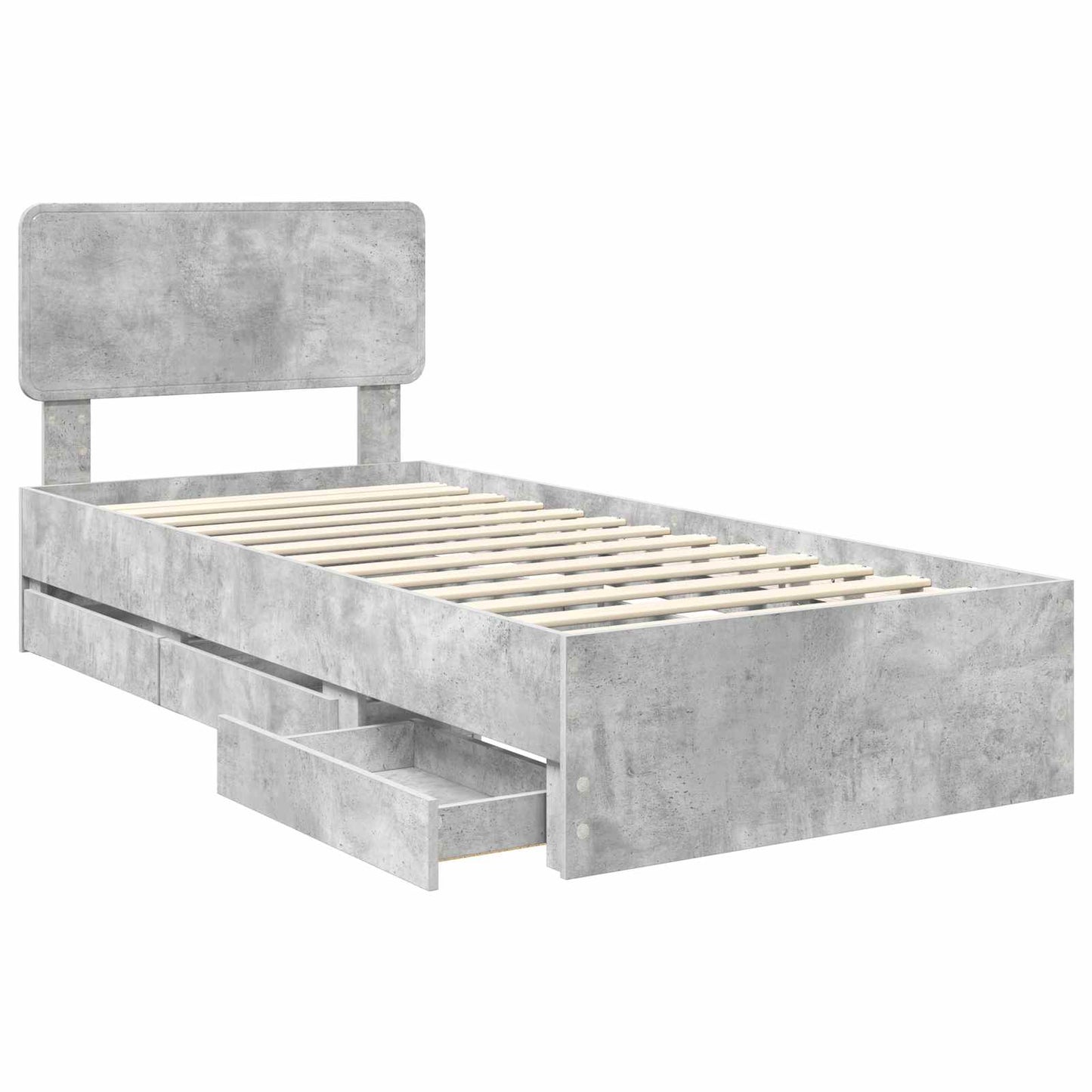 Ágykeret fiókkal tárolóval Beton Szürke 90 x 200 cm Mérnöki fa