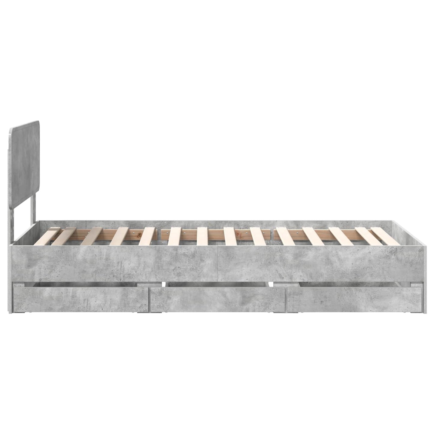 Ágykeret fiókkal tárolóval Beton Szürke 90 x 190 cm Mérnöki fa