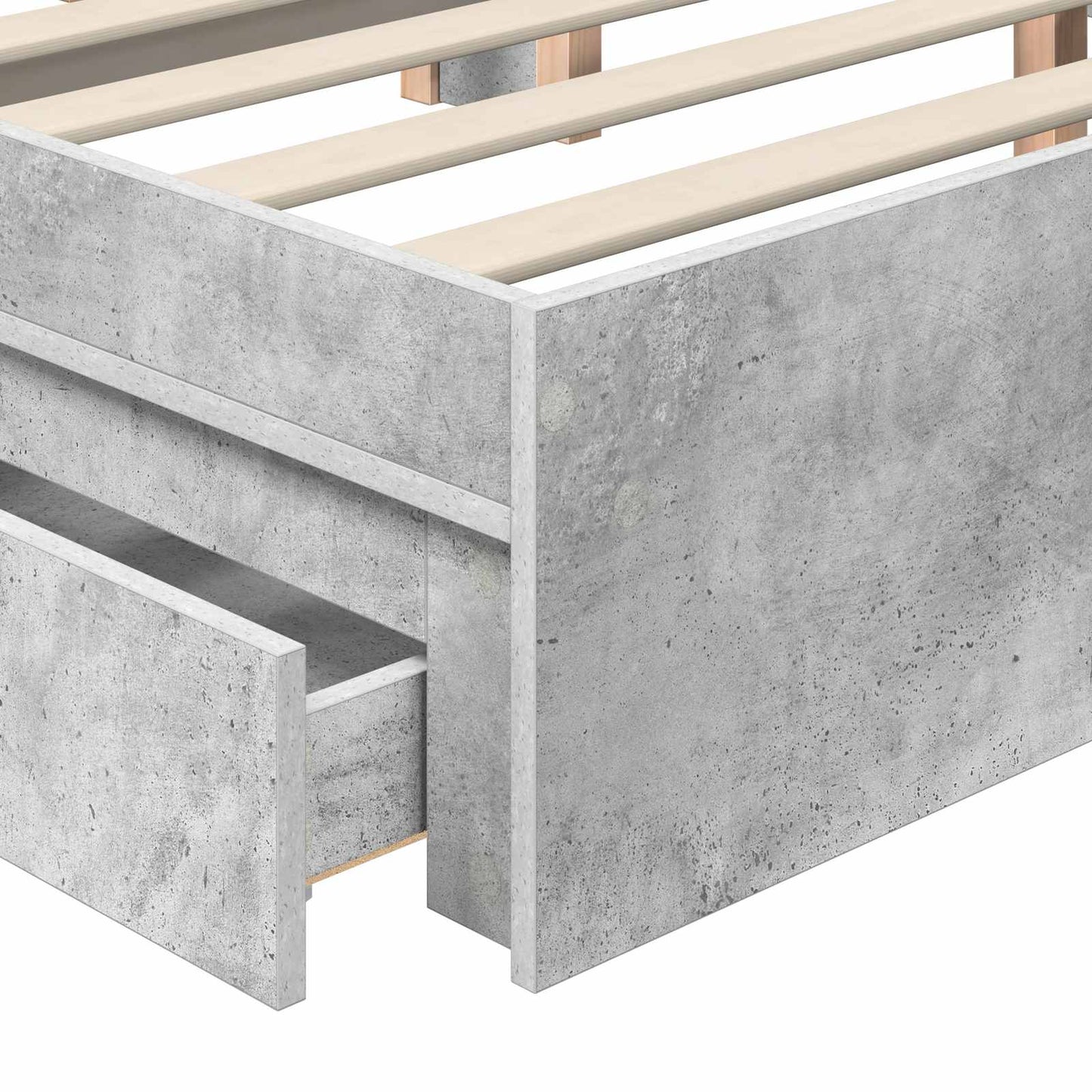 Tárolós Ágy fiókkal Beton Szürke 180 x 200 cm Szerelt Fa