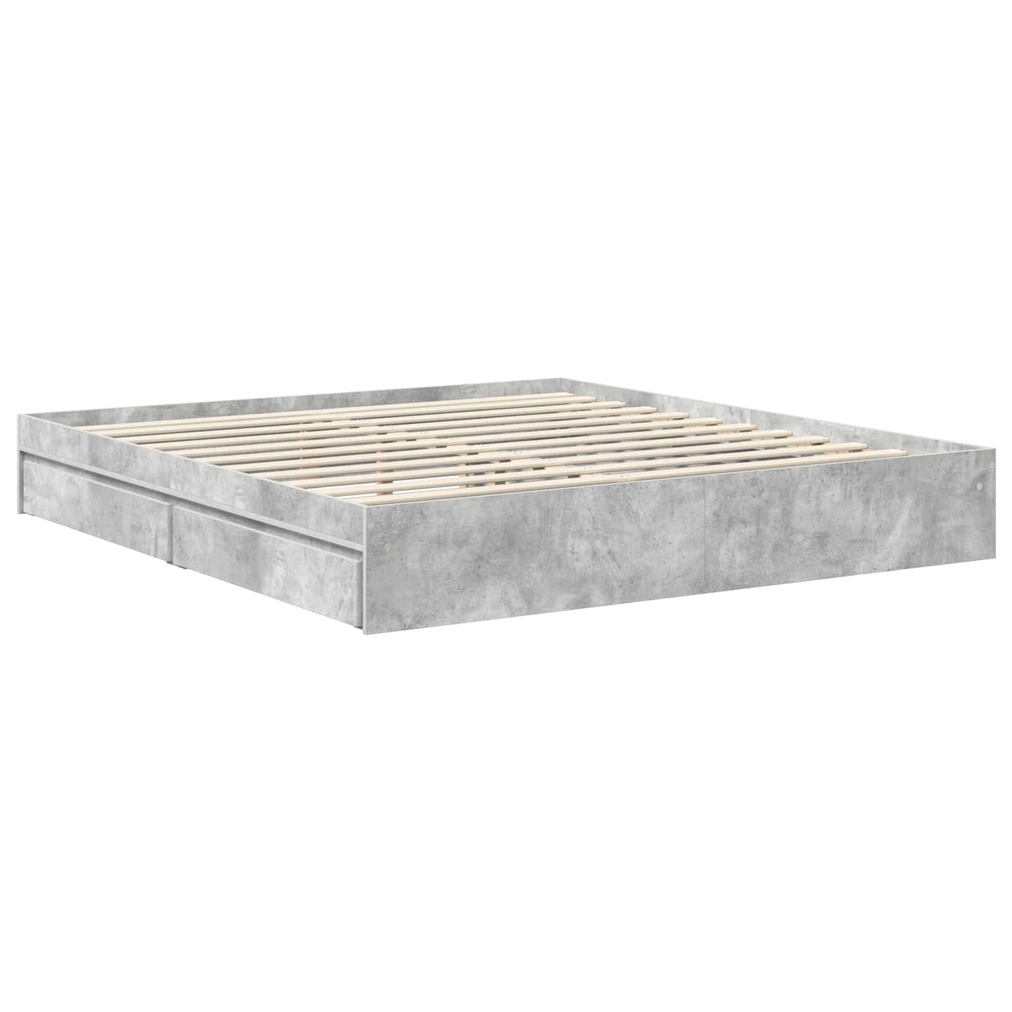 Tárolós Ágy fiókkal Beton Szürke 180 x 200 cm Szerelt Fa