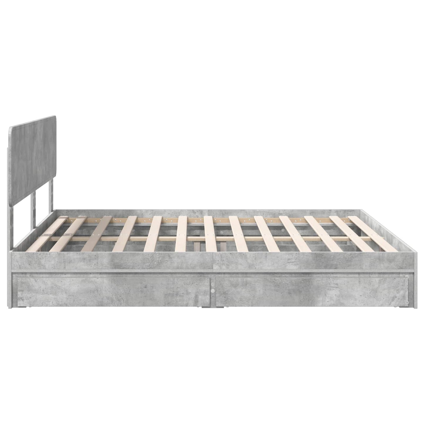 Tárolós Ágy fiókkal Beton Szürke 180 x 200 cm Szerelt Fa