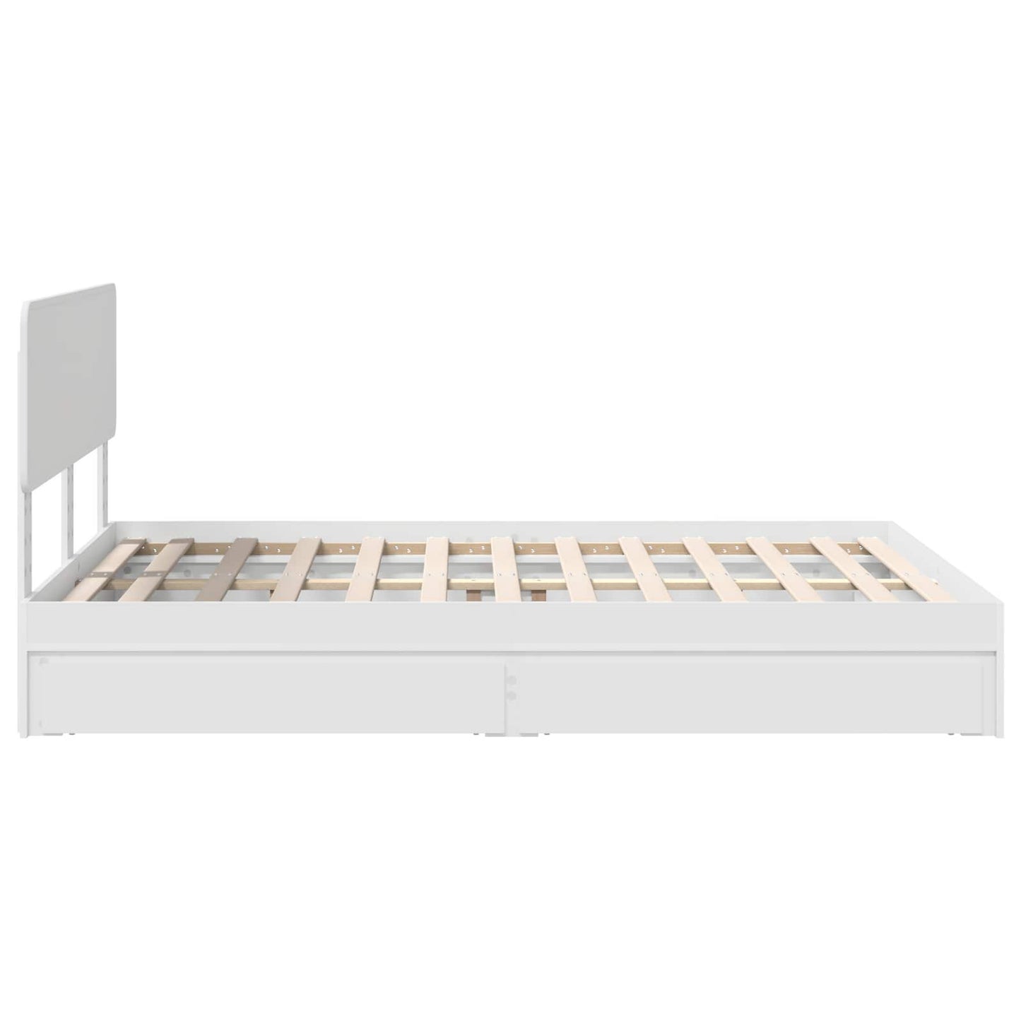 Tárolós Ágy fiókkal fejtámlával Fehér 140 x 190 cm Szerelt Fa