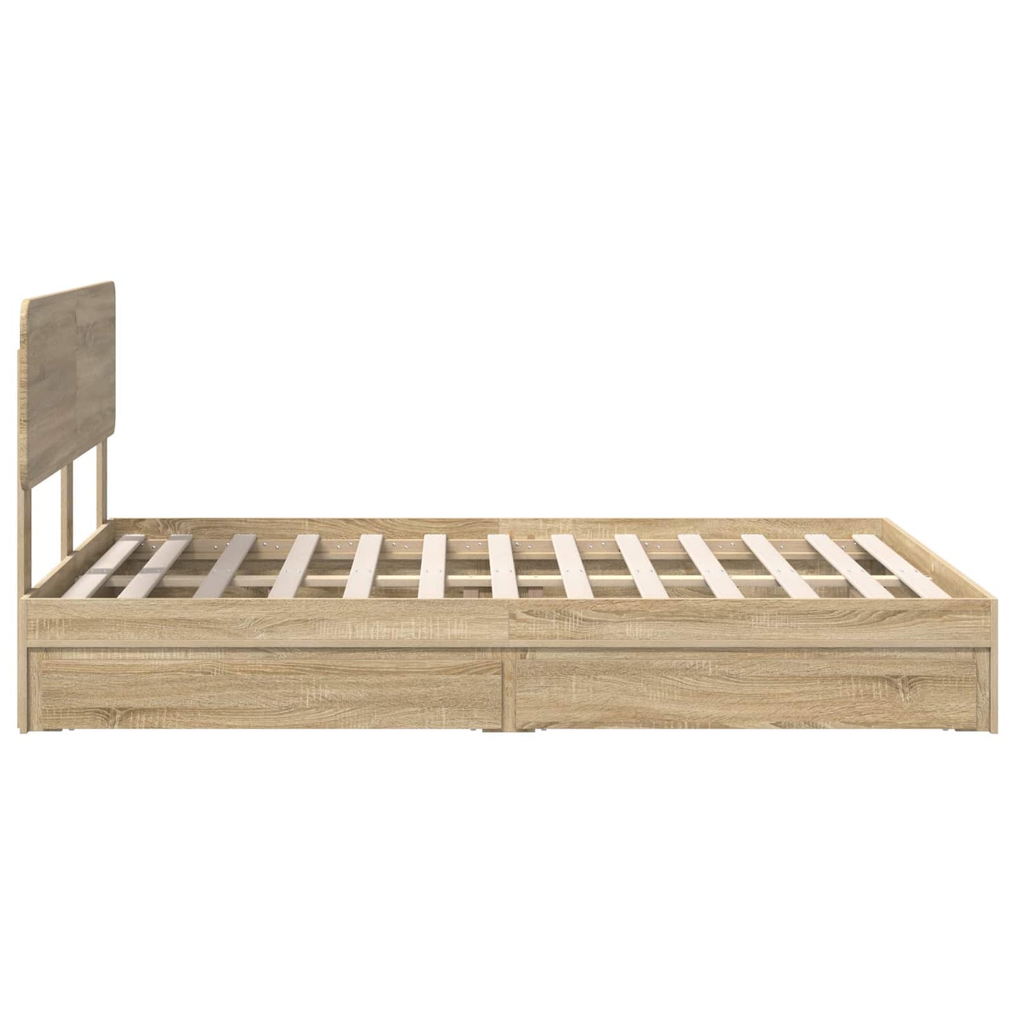 Tárolós Ágy fiókkal Sonoma tölgy 140 x 190 cm Szerelt Fa