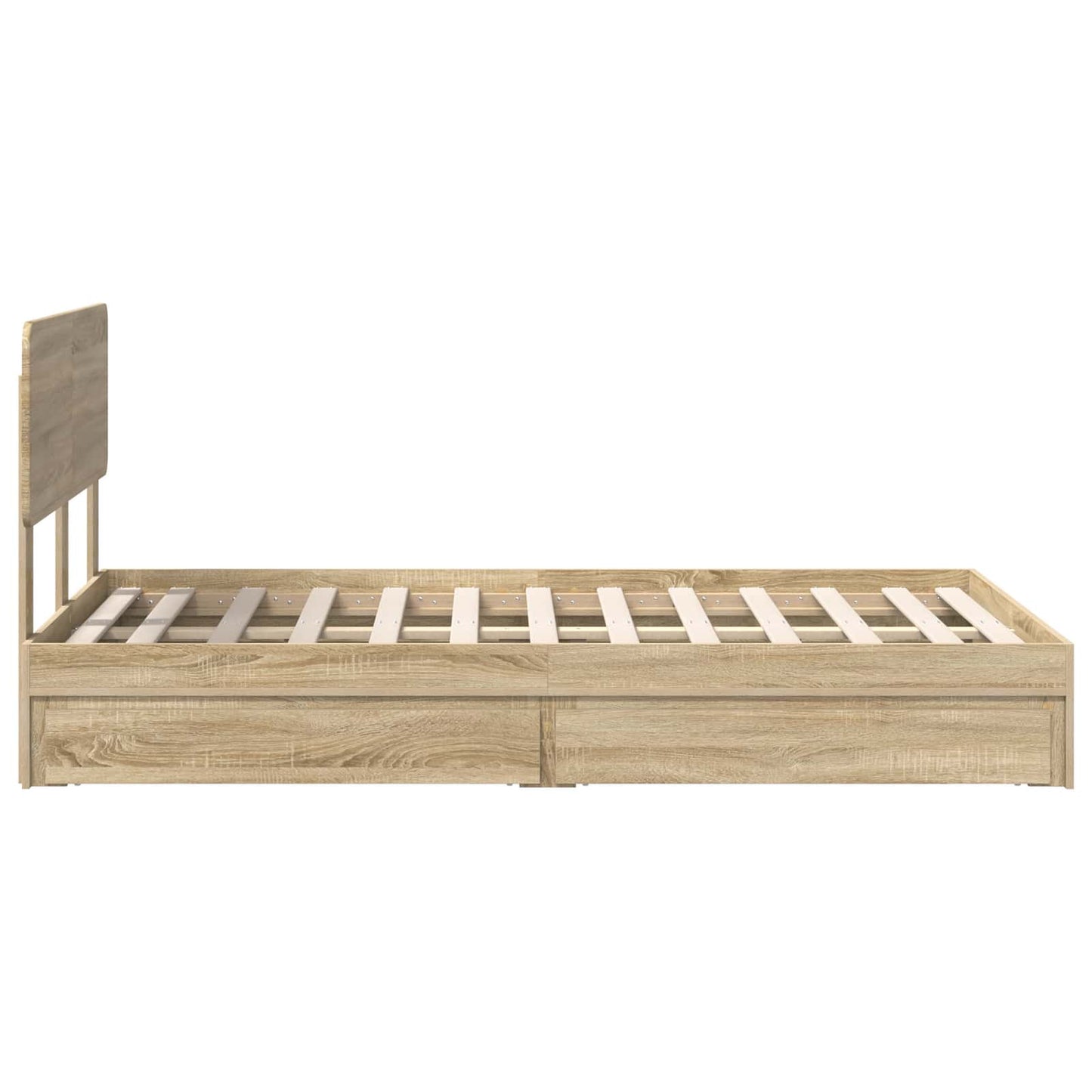Tárolós Ágy fiókkal Sonoma tölgy 135 x 190 cm Szerelt Fa