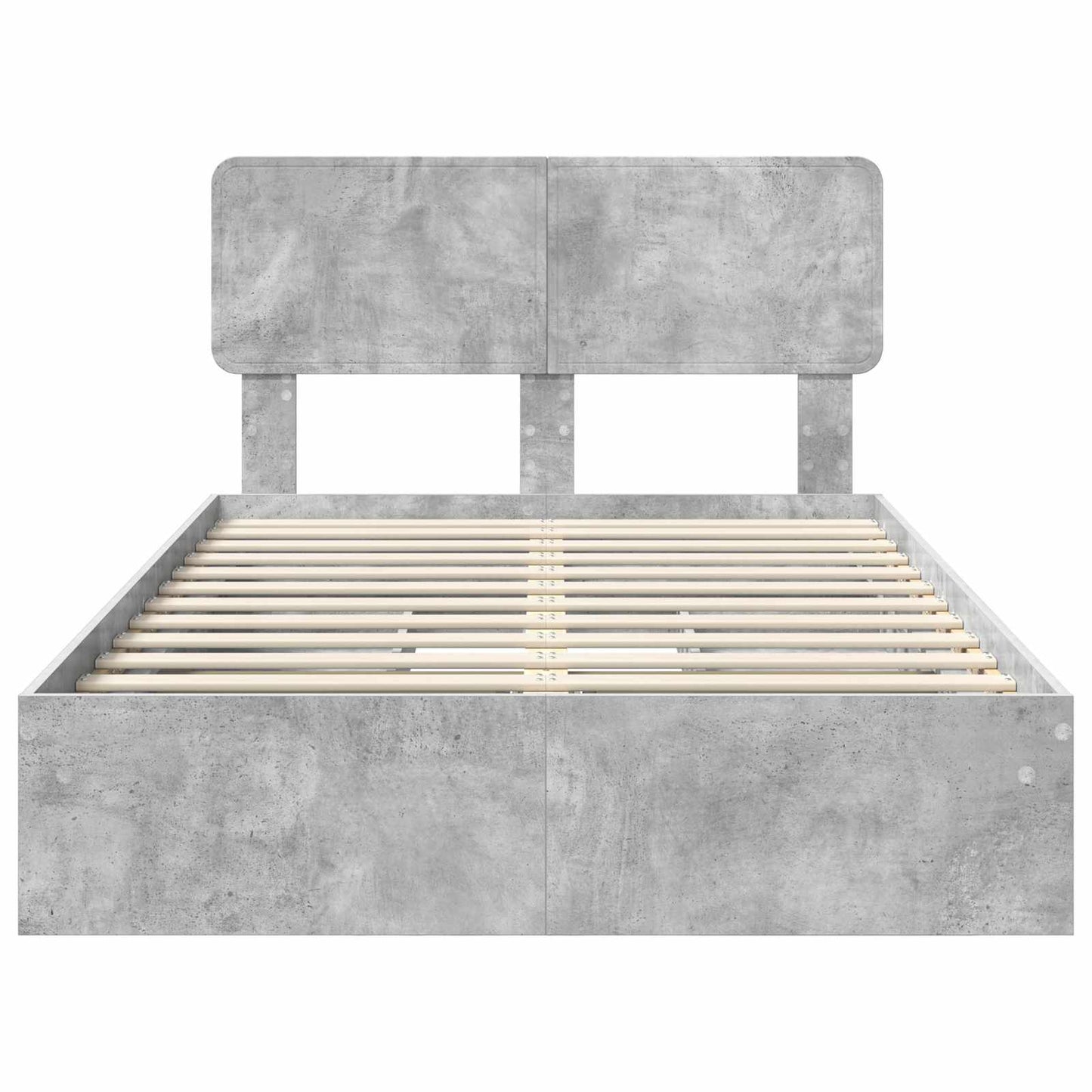 Tárolós Ágy fiókkal Beton Szürke 135 x 190 cm Szerelt Fa