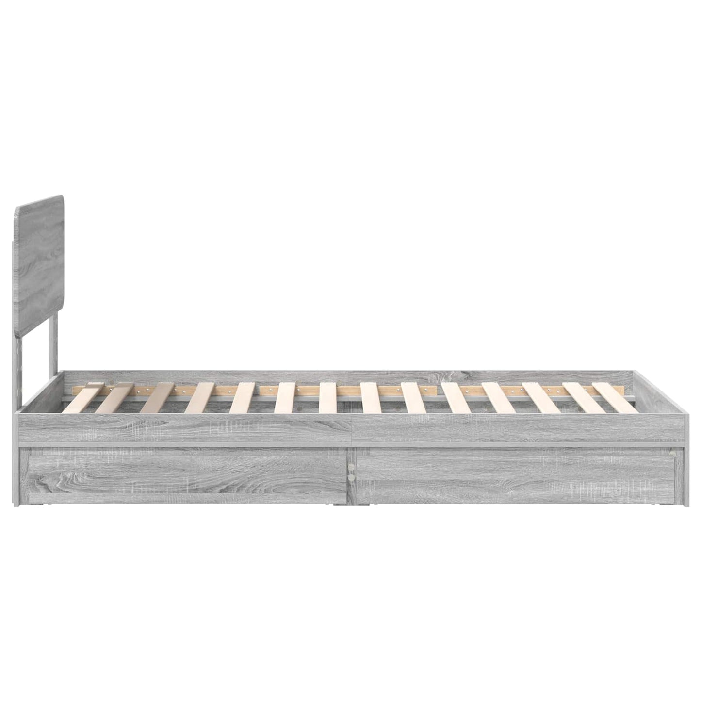 Tárolós Ágy fiókkal Szürke Sonoma 100 x 200 cm Szerelt Fa