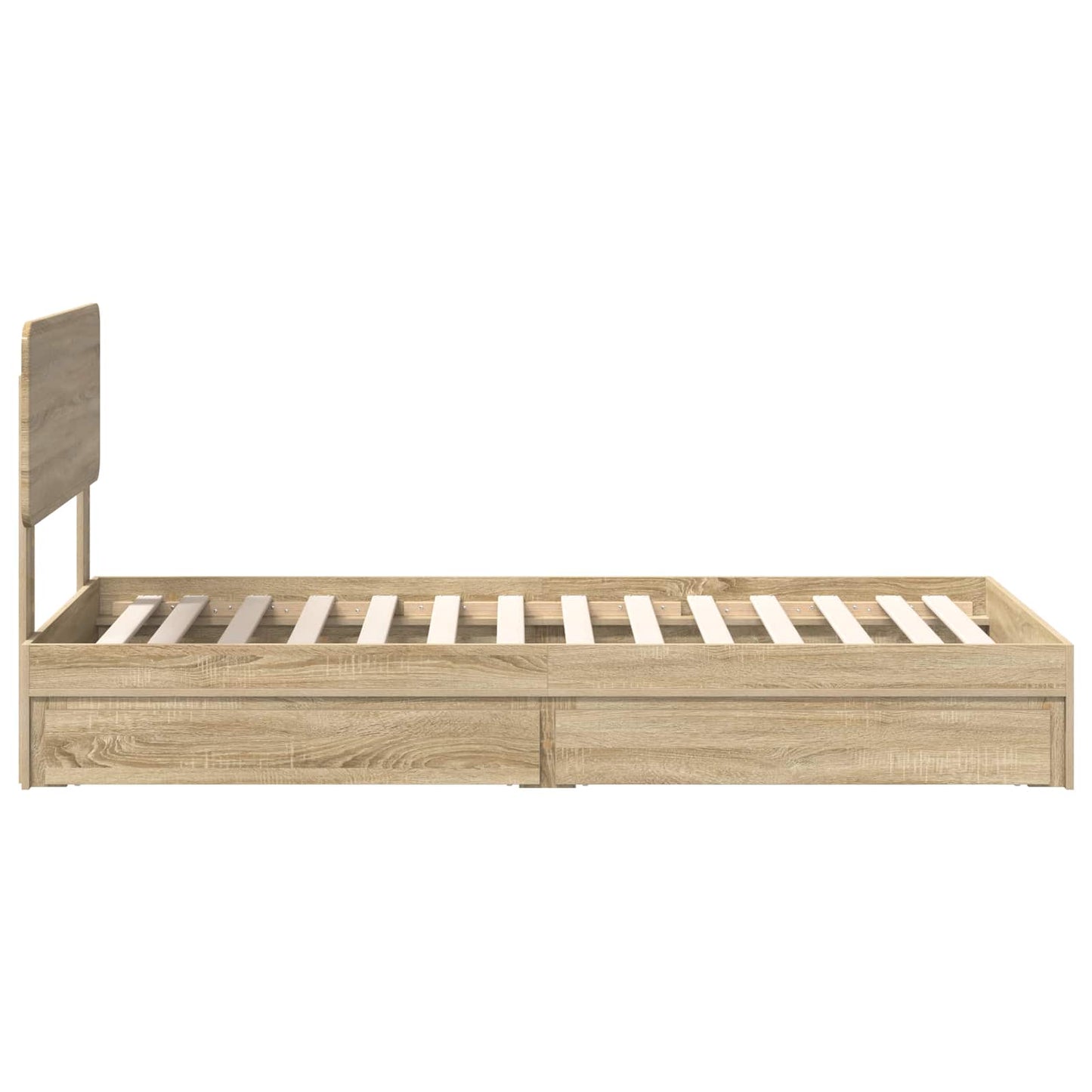 Tárolós Ágy fiókkal Sonoma tölgy 90 x 190 cm Szerelt Fa
