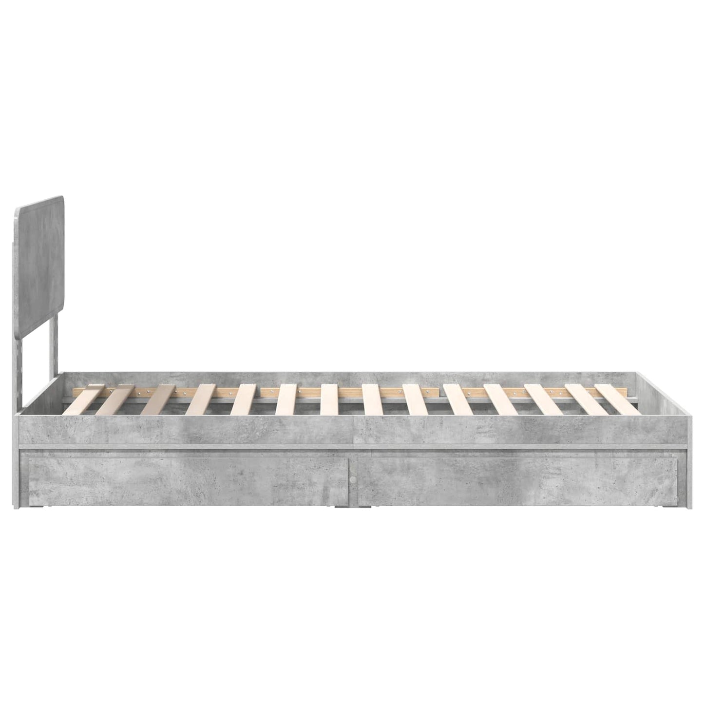 Tárolós Ágy fiókkal Beton Szürke 90 x 190 cm Szerelt Fa