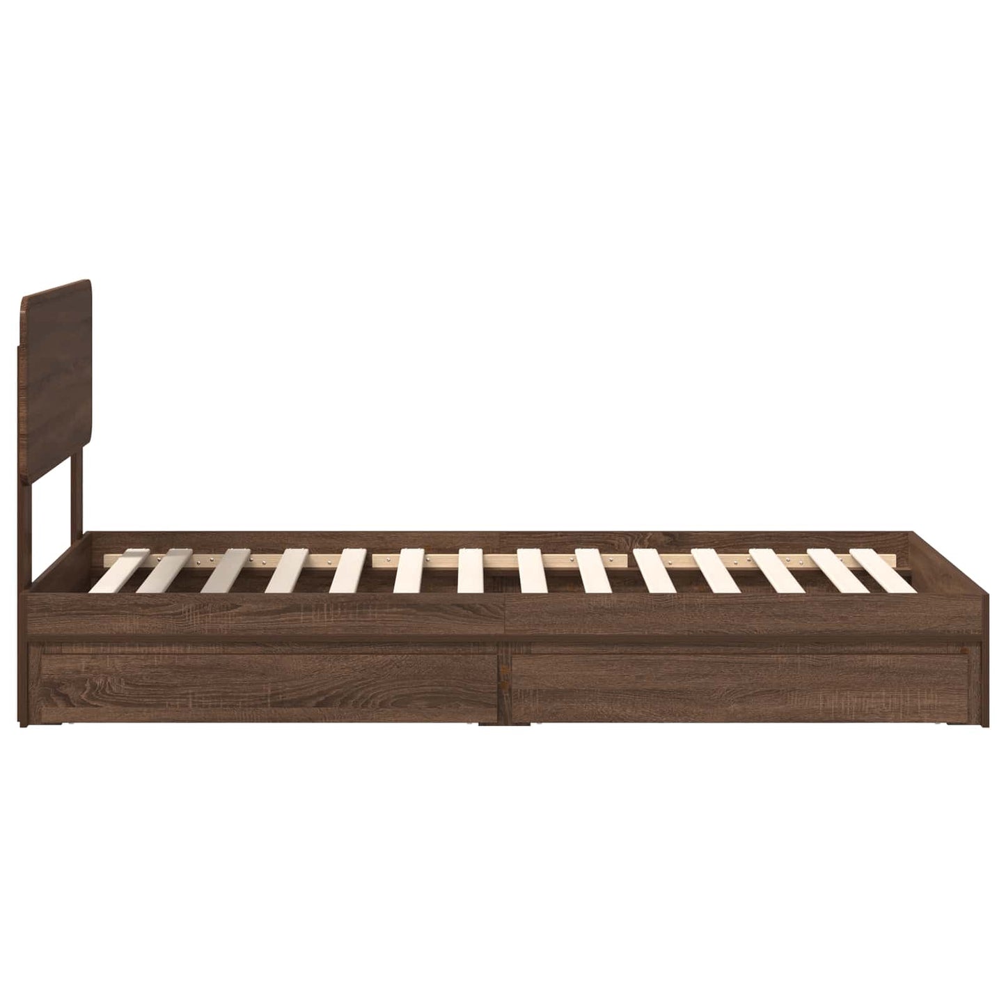 Tárolós Ágy fiókkal Barna Tölgy 75 x 190 cm Szerelt Fa